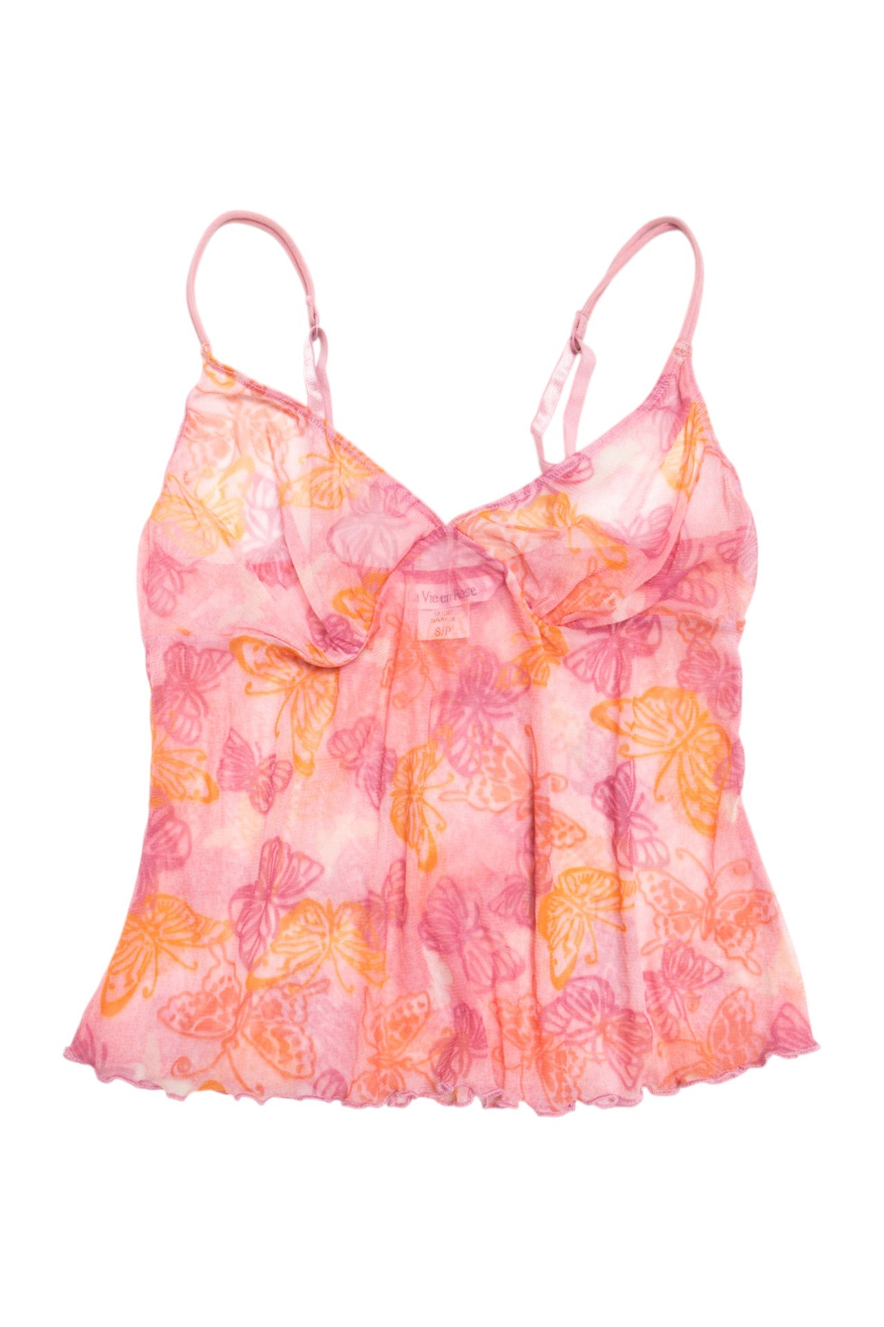 #200 La Vie en Rose butterfly mesh cami | c. 162 | size 6/8