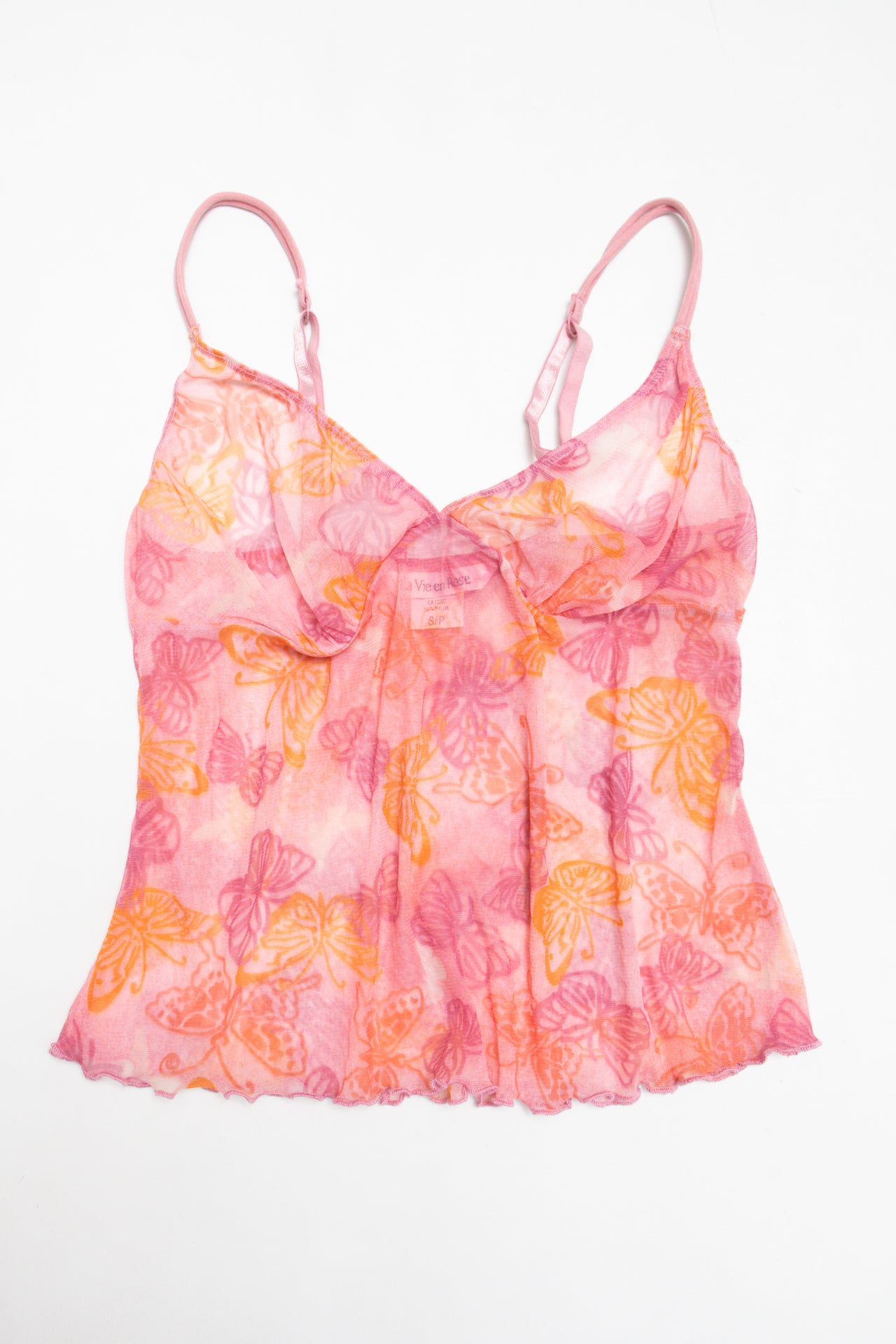 #200 La Vie en Rose butterfly mesh cami | c. 162 | size 6/8