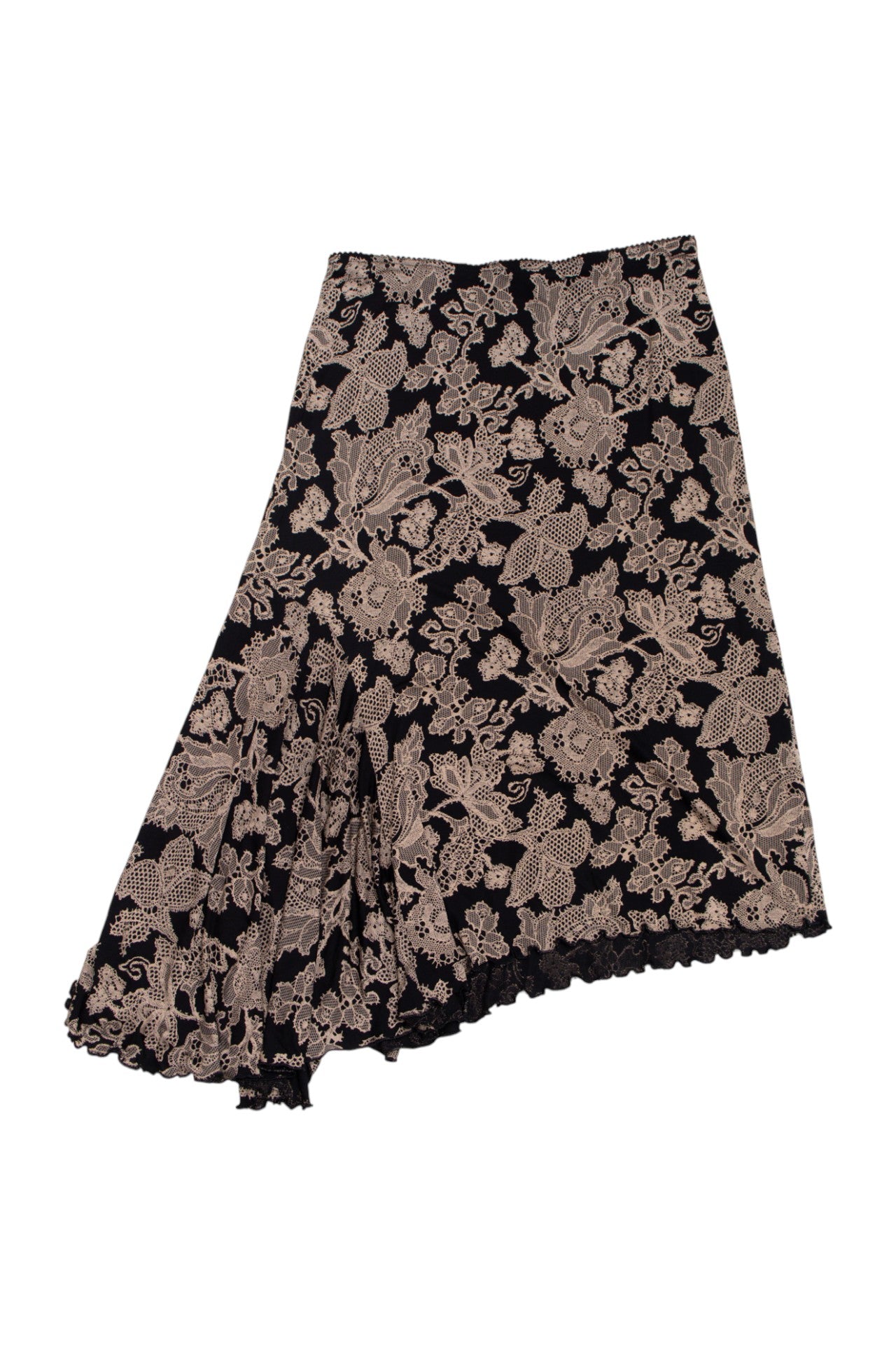 #207 Cue lace print asymmetrical skirt | c. 162 | size 6