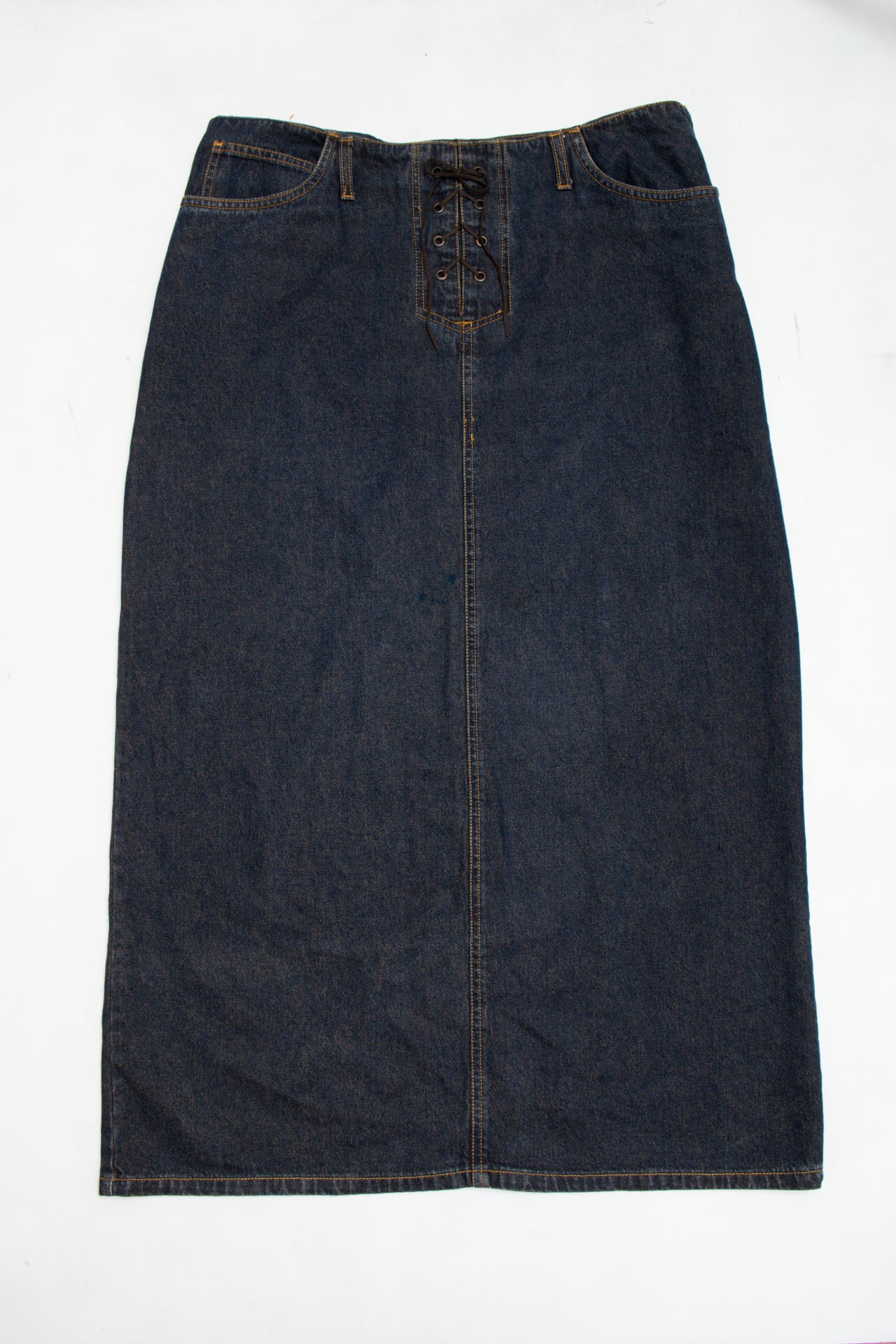 #208 Bill Blass denim maxi skirt | c. 162 | size 10