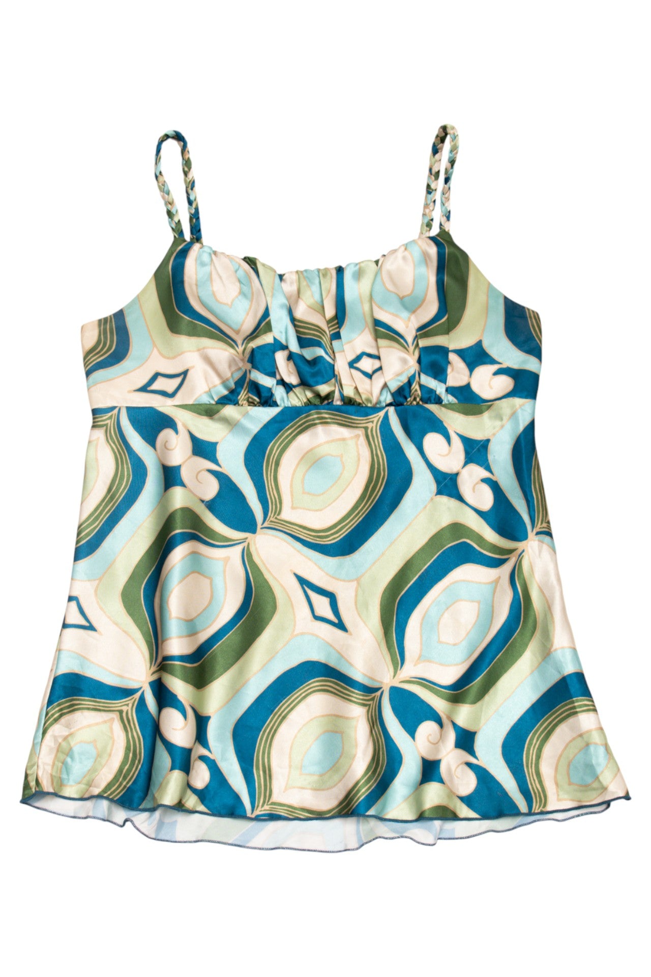 #38 Byer California Printed Satin Camisole Top Blue | c. 172 | Size 12