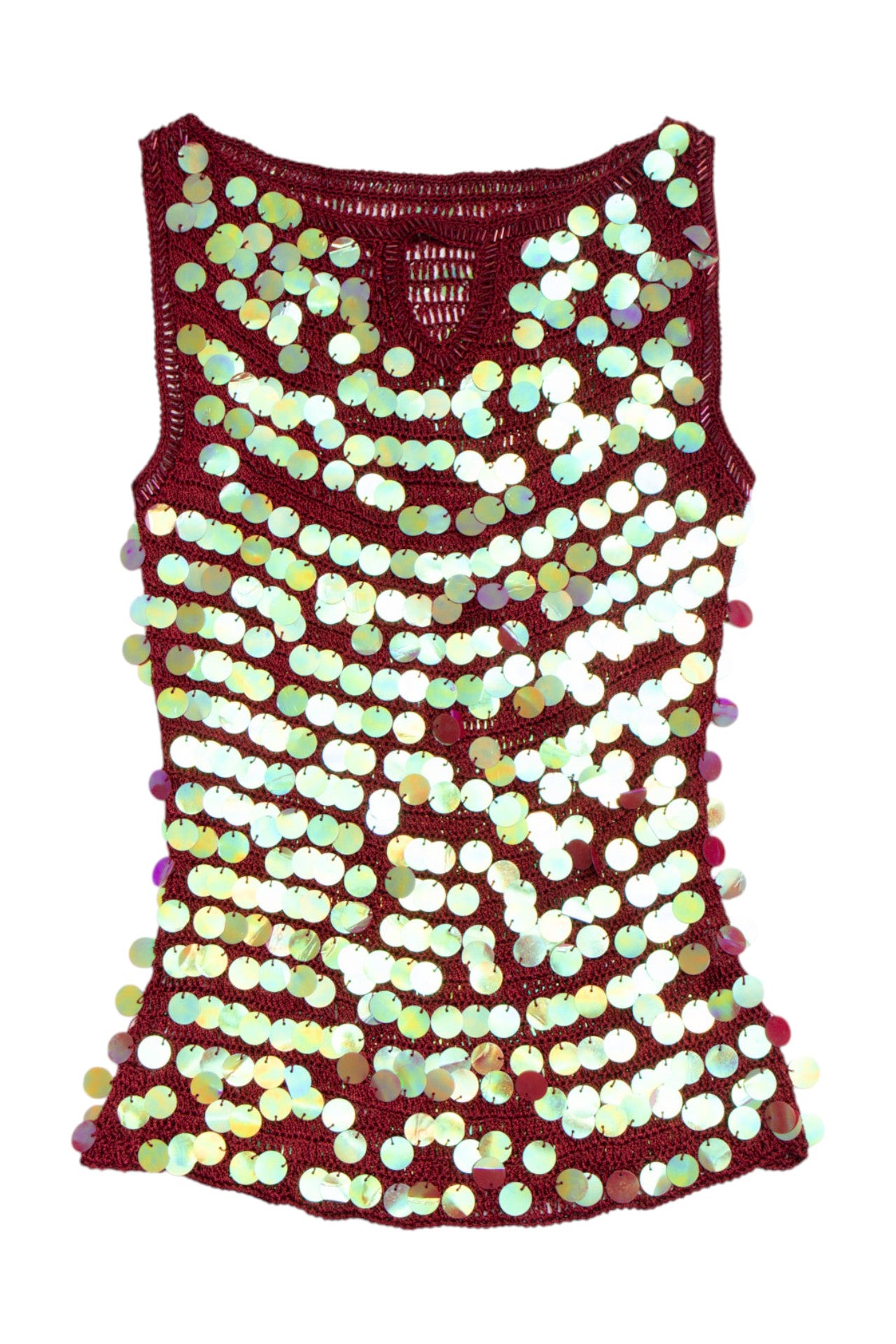 #214 hologram sequin crochet tank | c. 154 | size 8/10