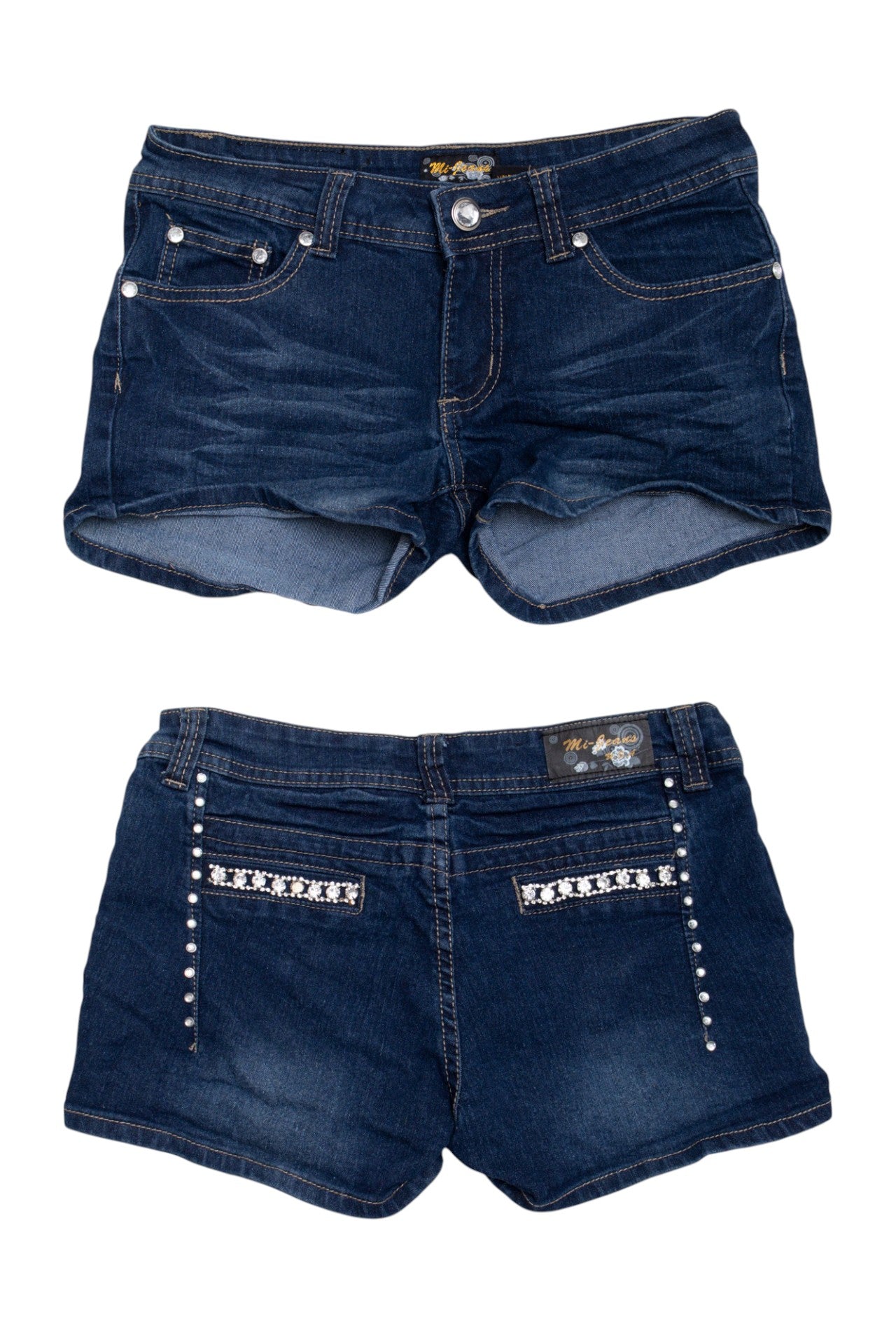 #211 Mi rhinestoned mini shorts | c. 162 | size 6