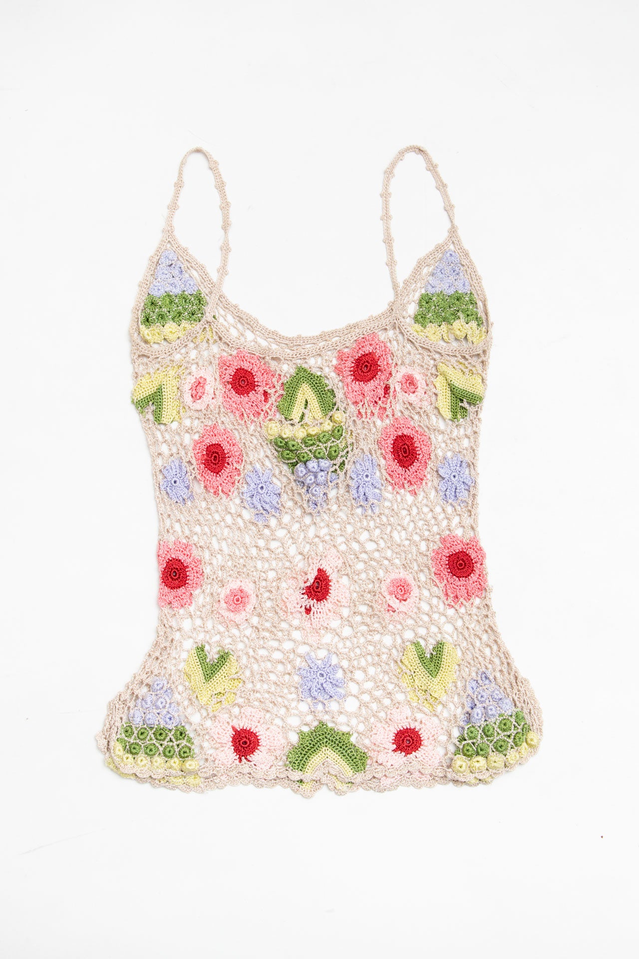 #215 floral crochet cottage-core cami | c. 154 | size 8/10
