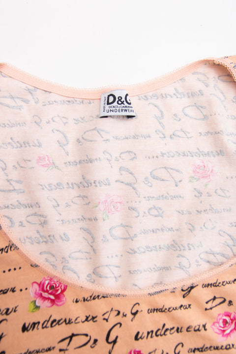 00s D&G Italian Pink Graphic Top | Size 12