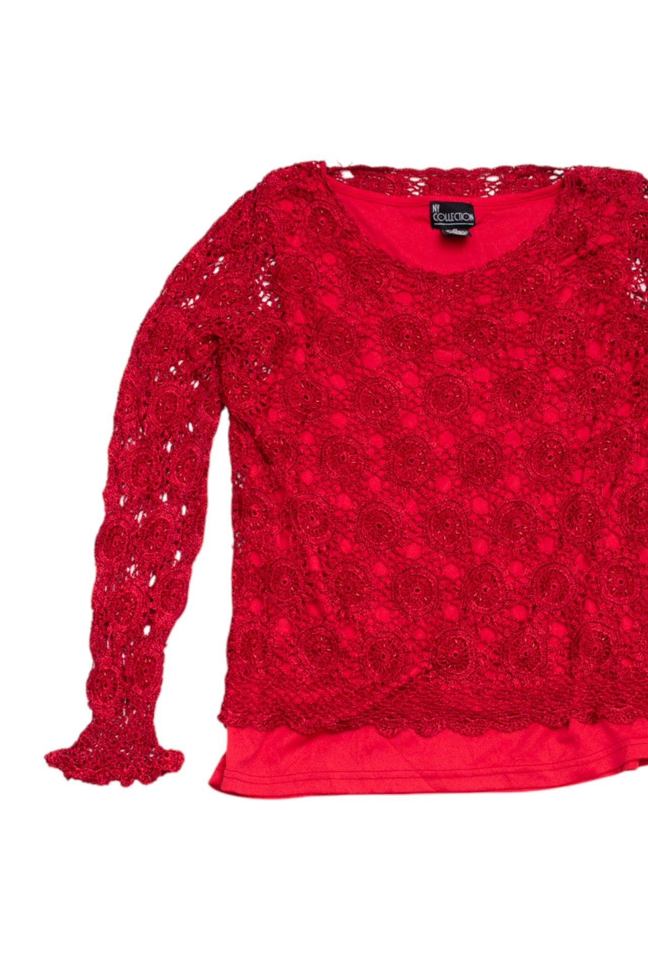 #226 NY collection lined crochet long-sleeve | c. 154 | size 10