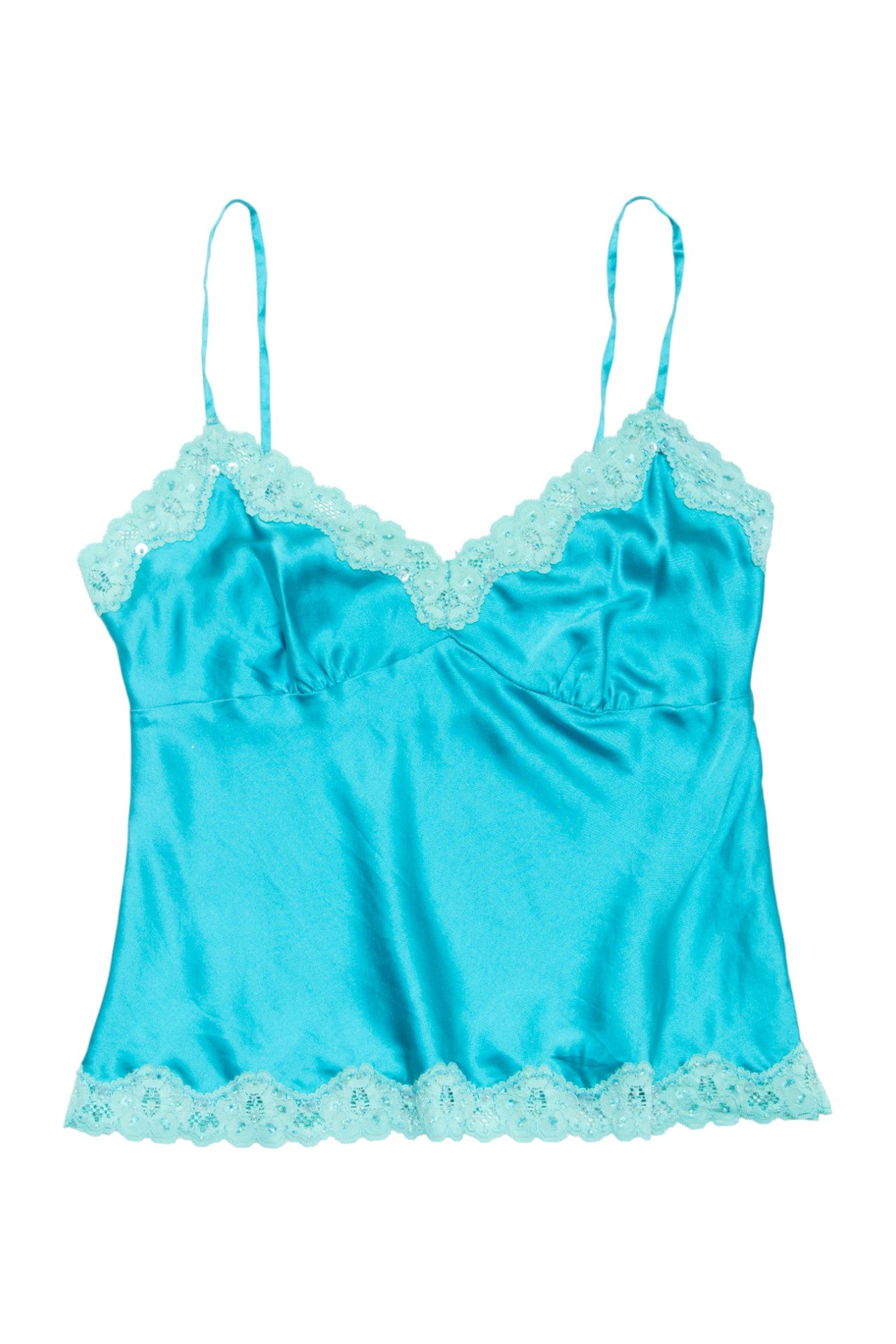 #49 Satin Lace Camisole Blue | c. 172 | Size 10