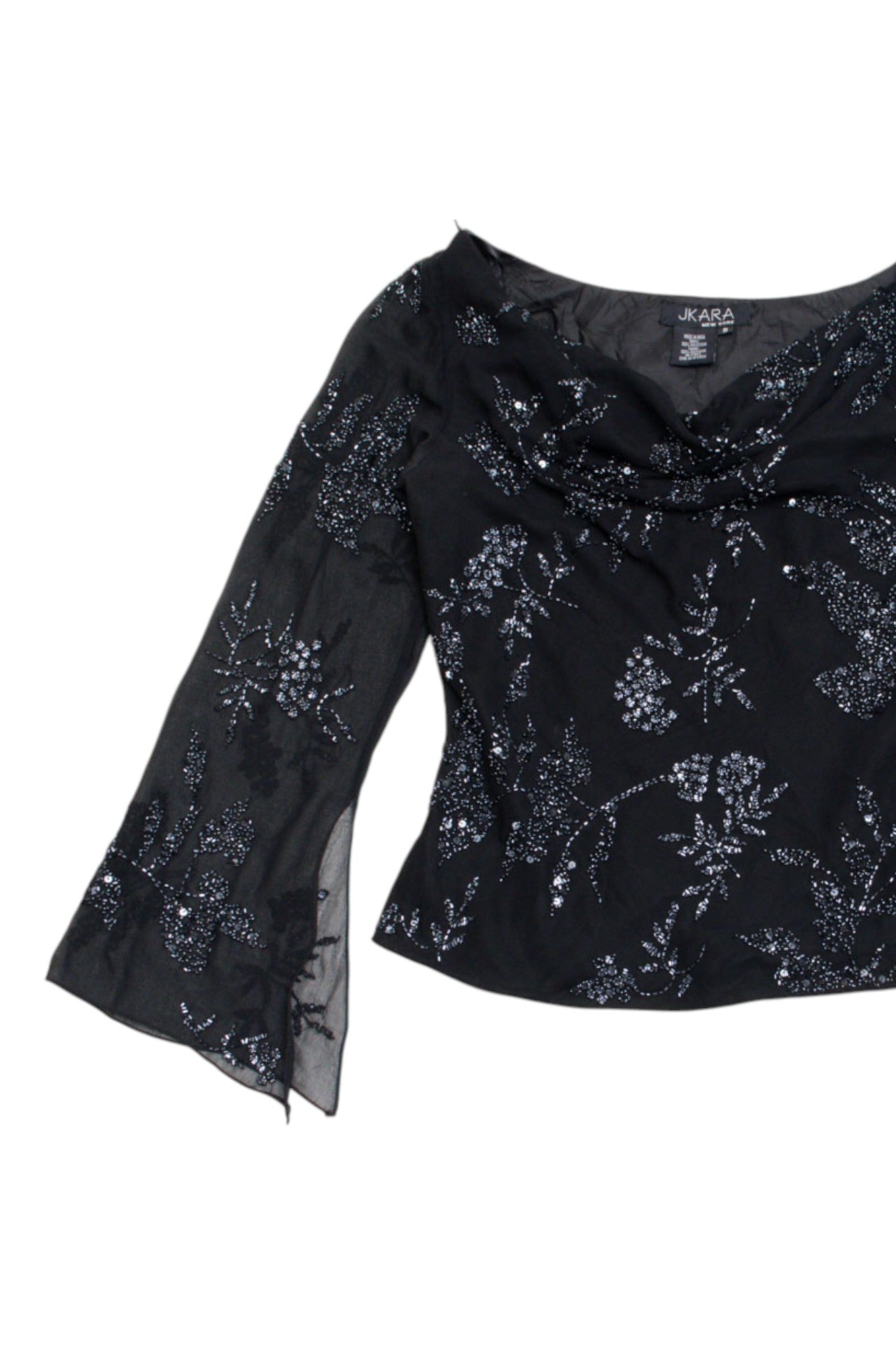 #229 Jkara cowneck sequin long-sleeve | c. 154 | size 8