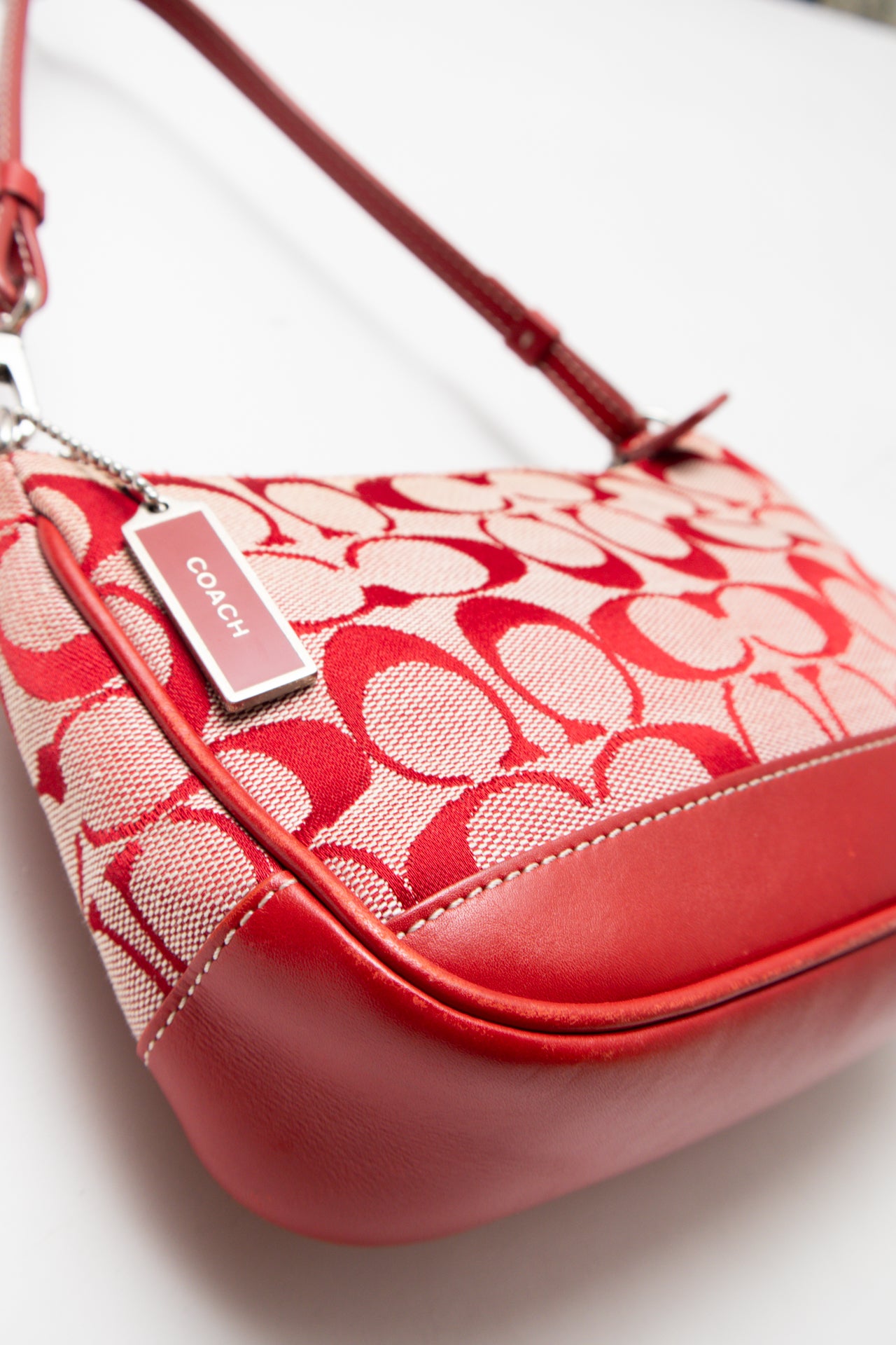 #225 Coach red monogram demi bag | c. 162