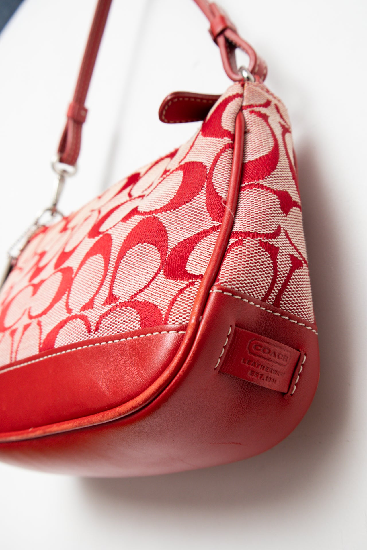 #225 Coach red monogram demi bag | c. 162