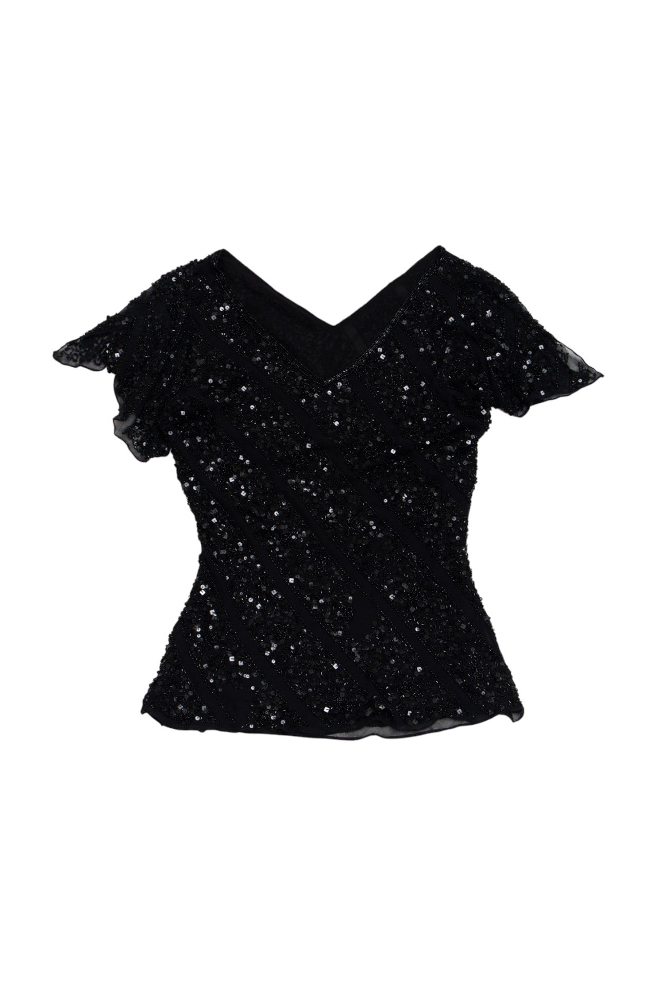 #231 Sequin diagonal stripe top | c. 154 | size 8
