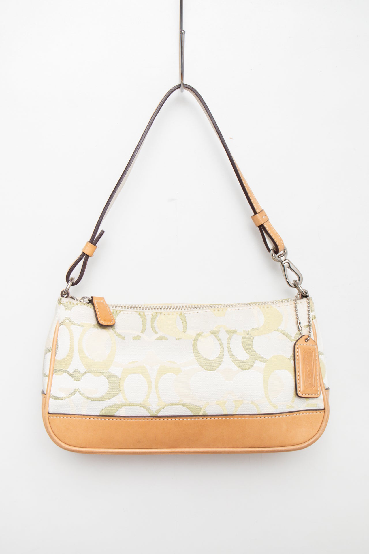 #226 Coach green/white monogram demi bag | c. 162