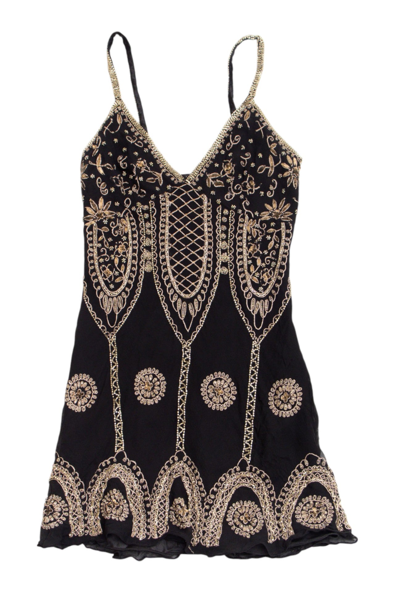 #232 Beaded black mini dress | c. 154 | size 6/8
