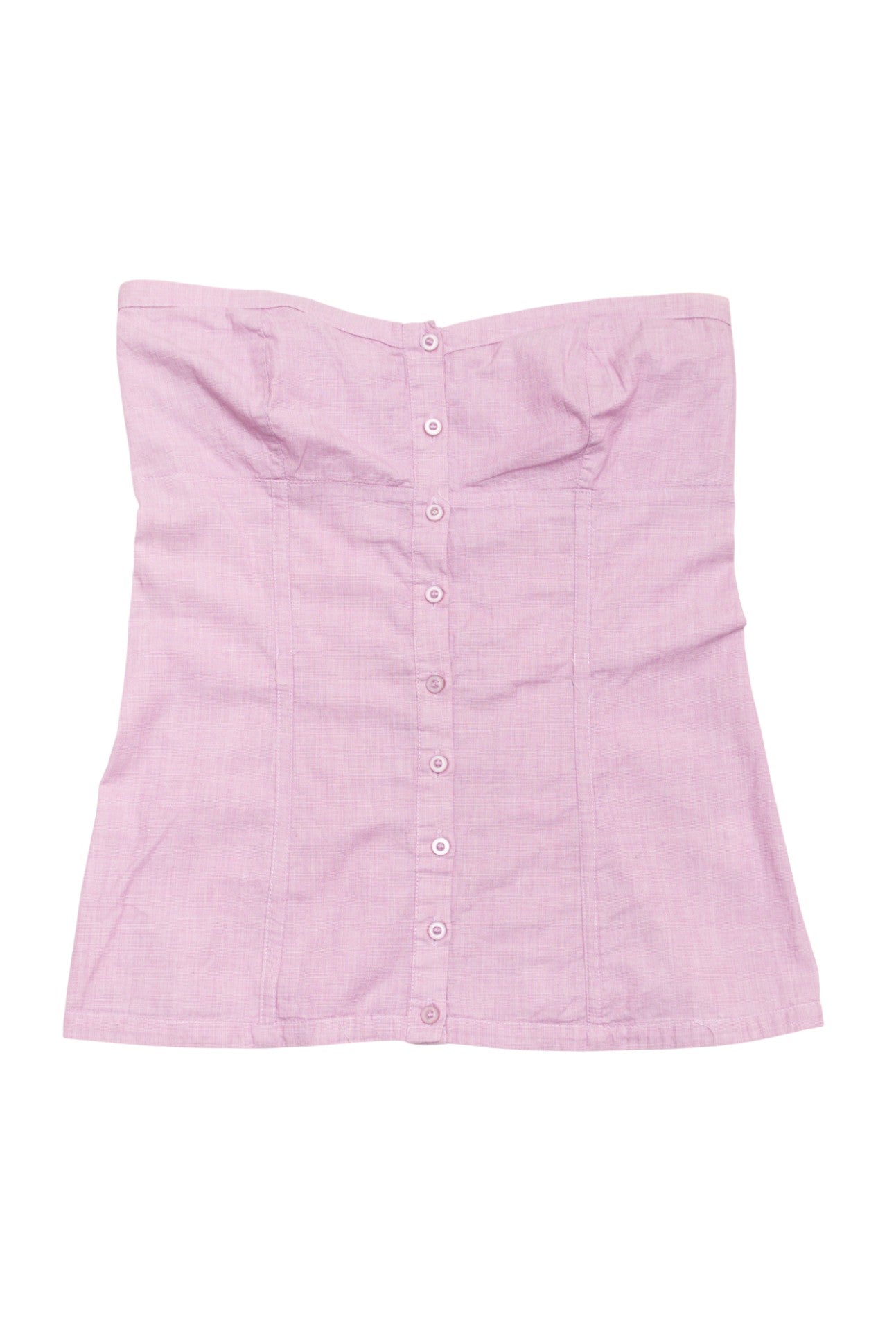 #53 Derek Heart Strapless Button-front Top Pink | c. 172 | Size 8/10