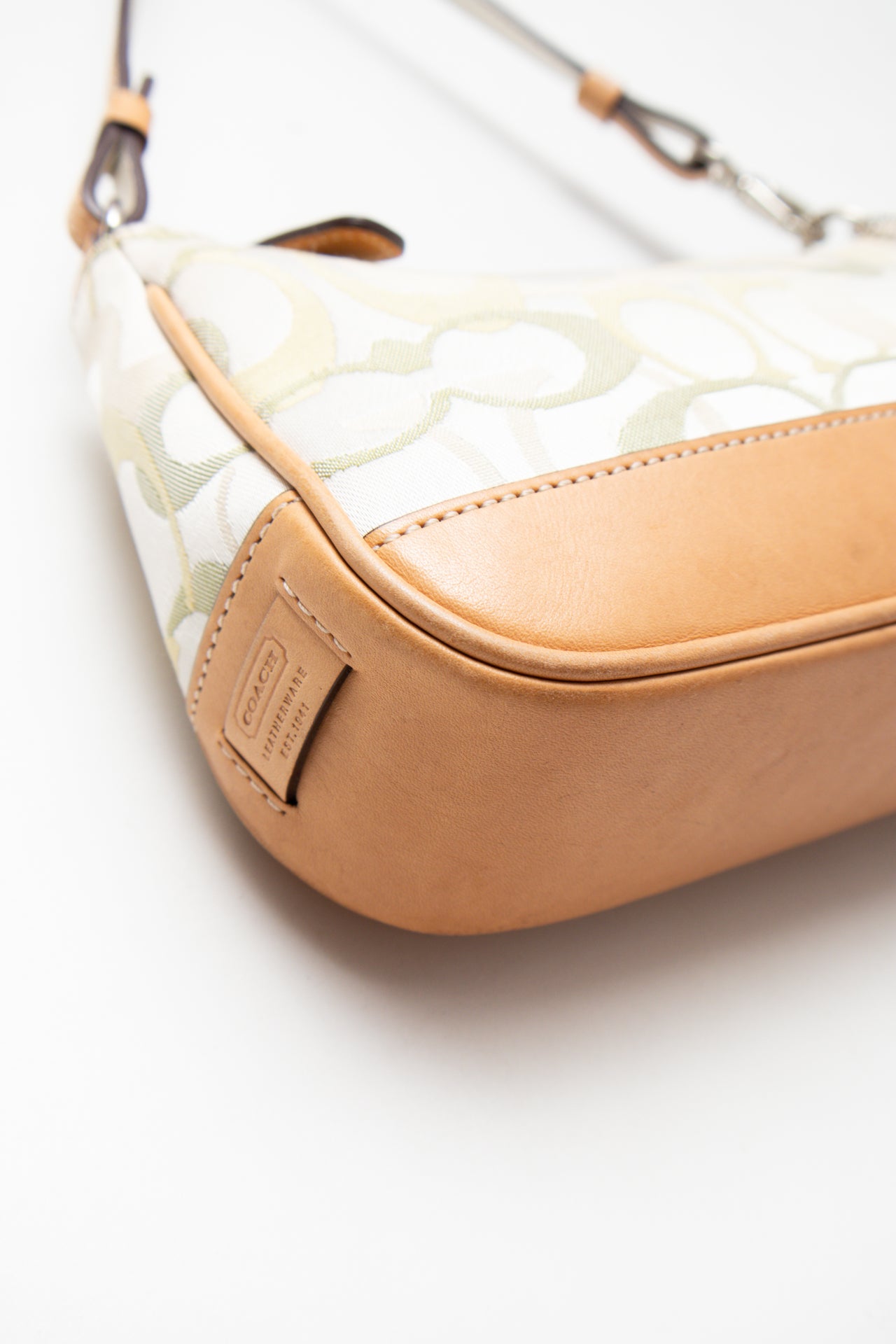 #226 Coach green/white monogram demi bag | c. 162