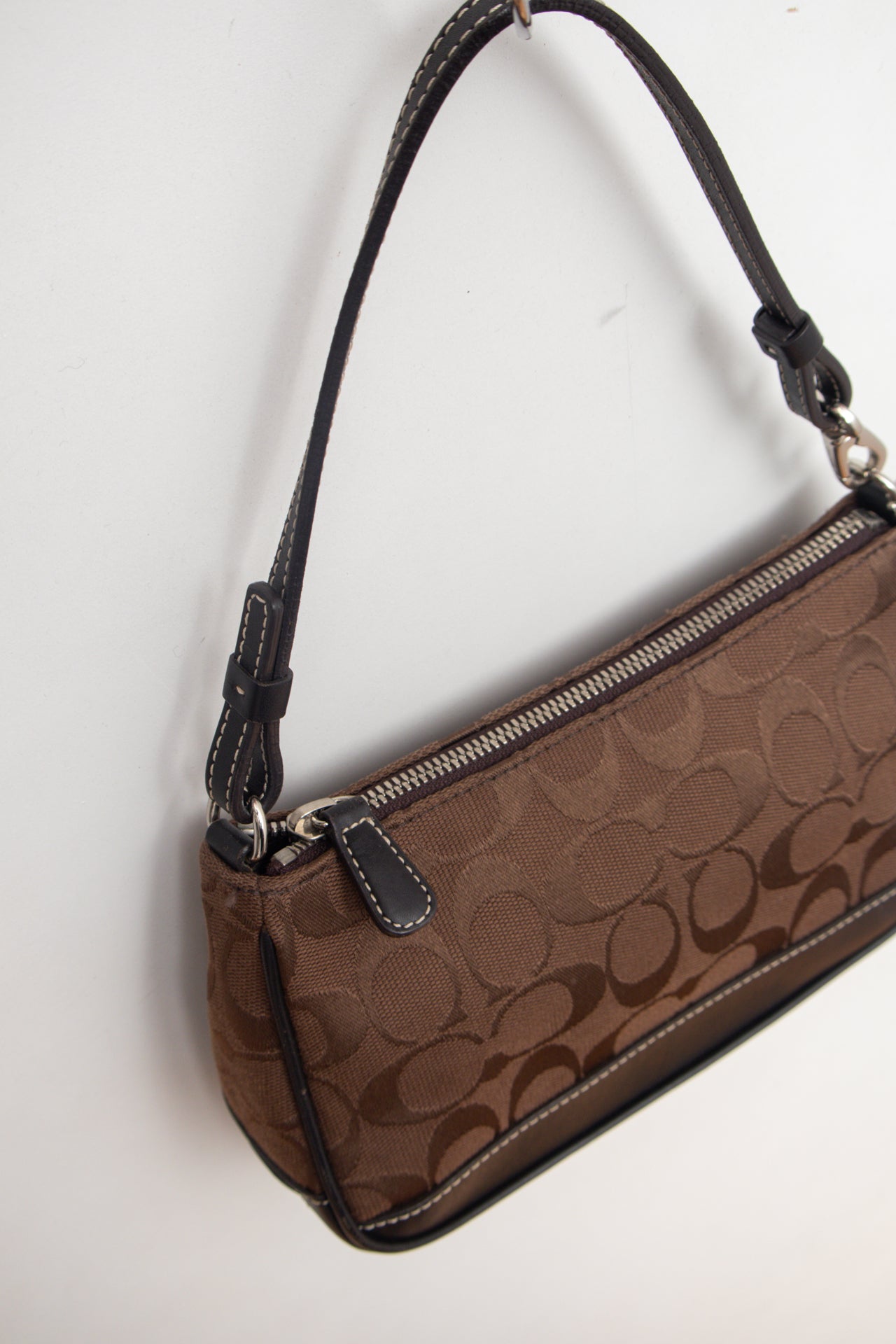 #227 Coach brown monogram demi bag | c. 162