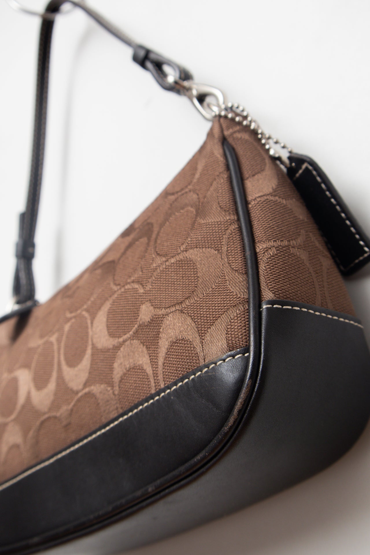 #227 Coach brown monogram demi bag | c. 162