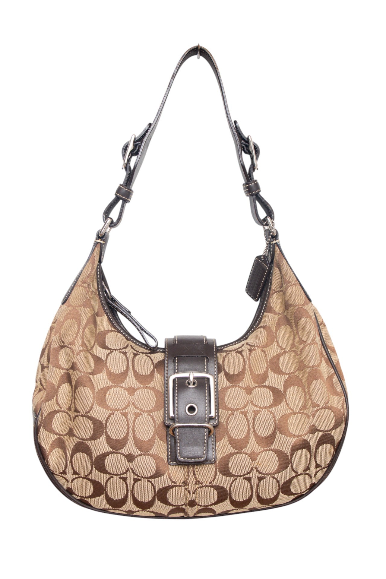 #228 Coach monogram brown hobo bag | c. 162