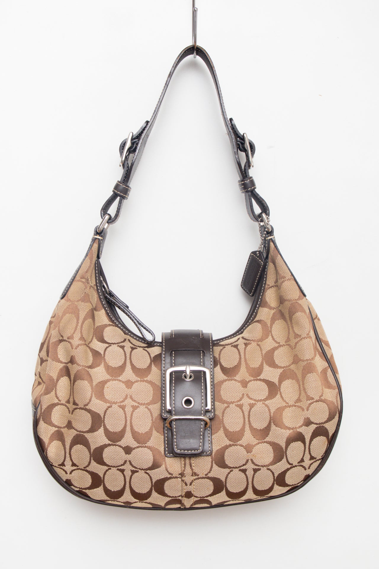 #228 Coach monogram brown hobo bag | c. 162