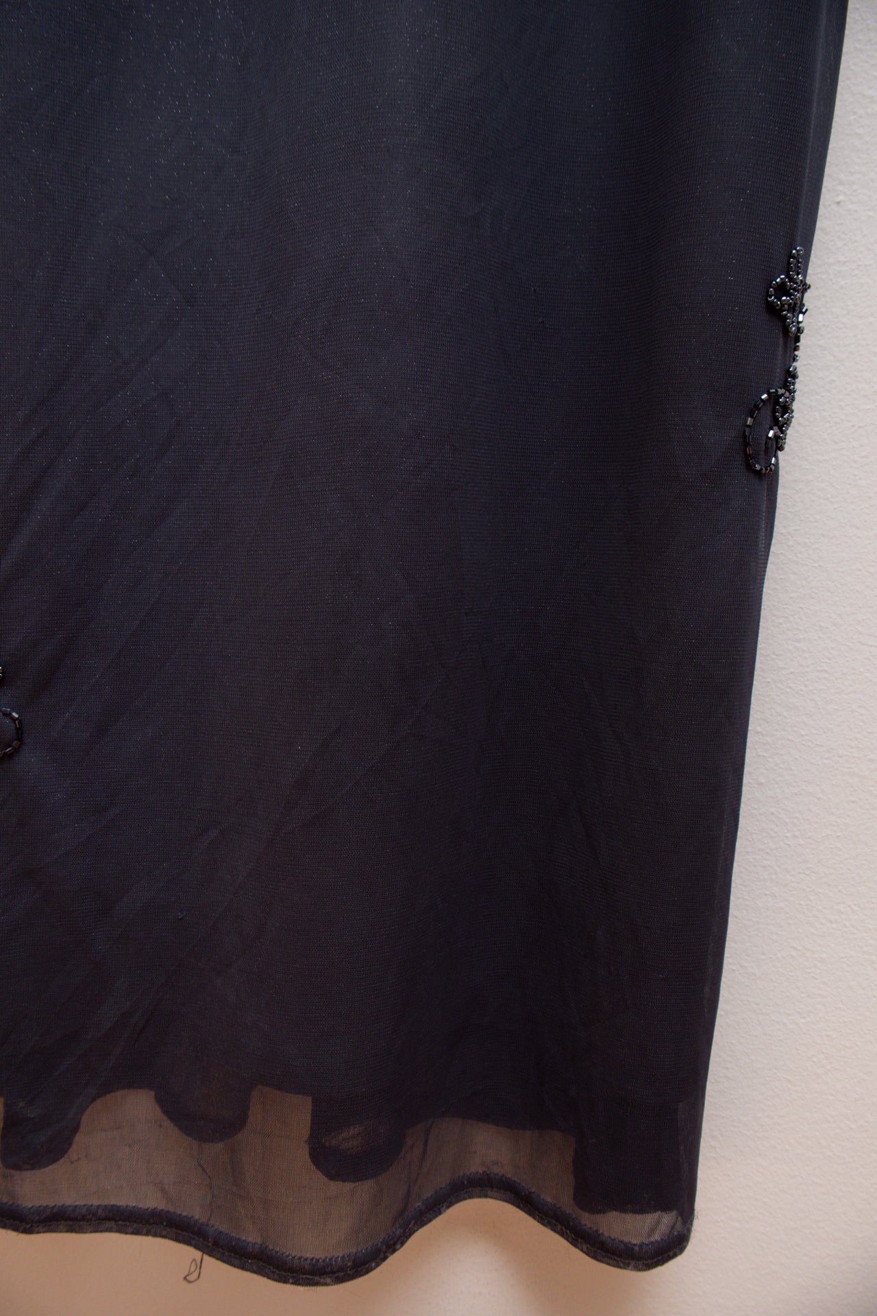 #230 Onyx Nite beaded deep silver maxi dress | c. 162 | size 8