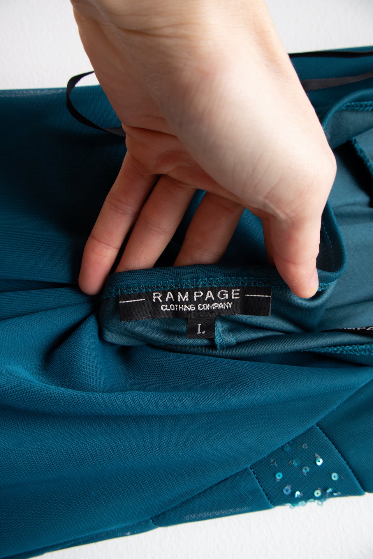 #237 Rampage sequinned teal maxi dress | c. 162 | size 10/12