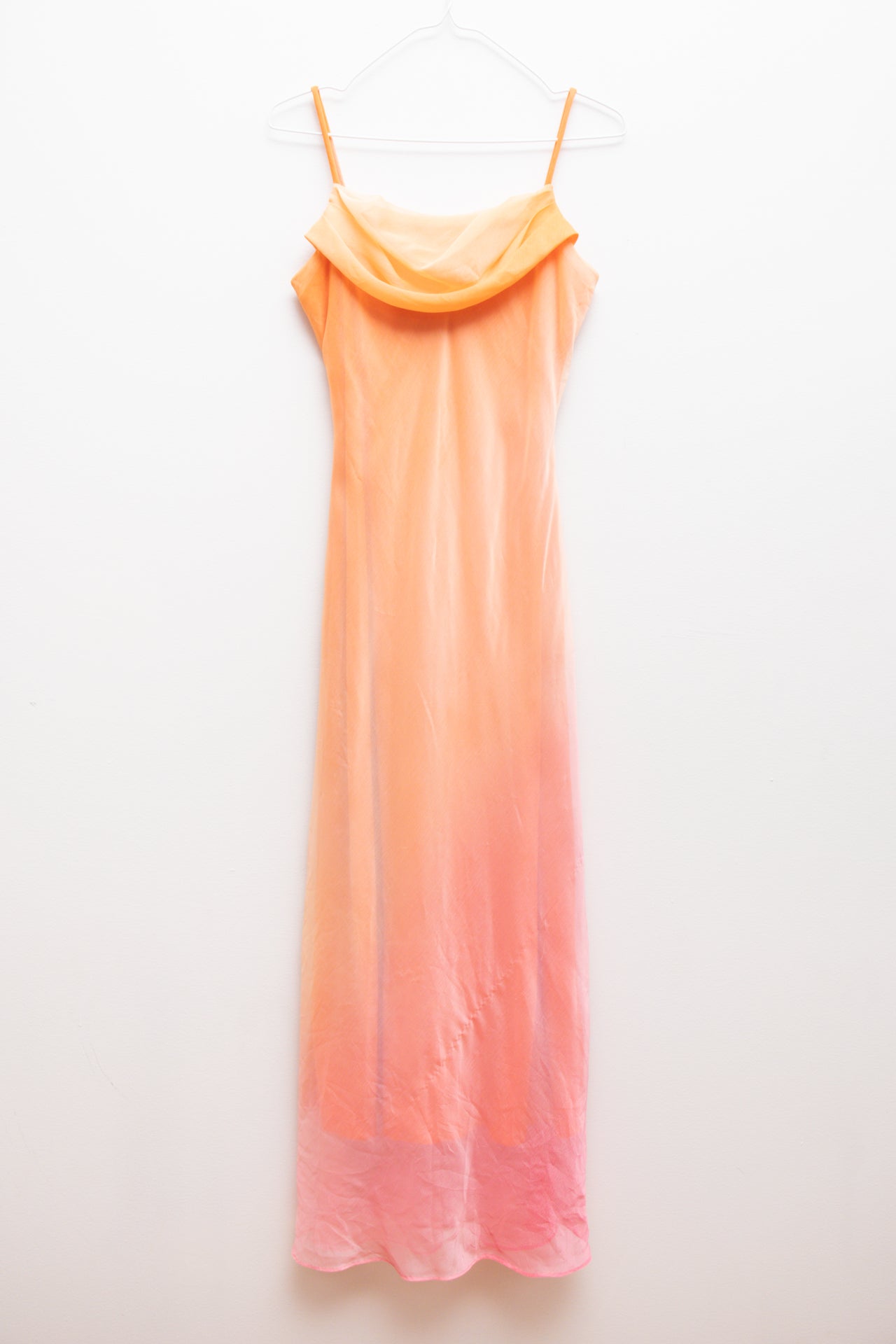 #238 Fair Weather orange/pink evening dress | c. 162 | size 8