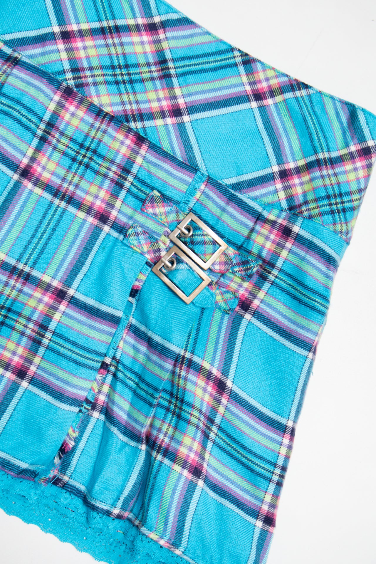 #07 Justice blue plaid mini skort | c. 162 | size 4