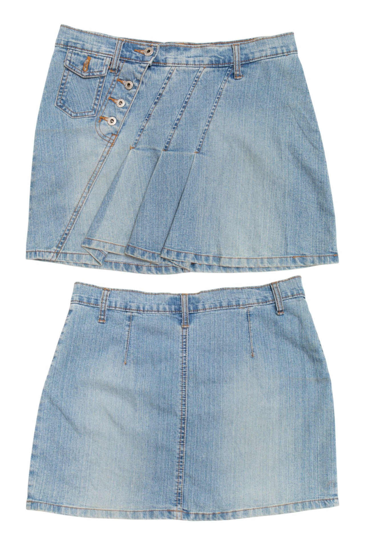 #14 Disil diagonal pleated denim skirt | c. 162 | size 10