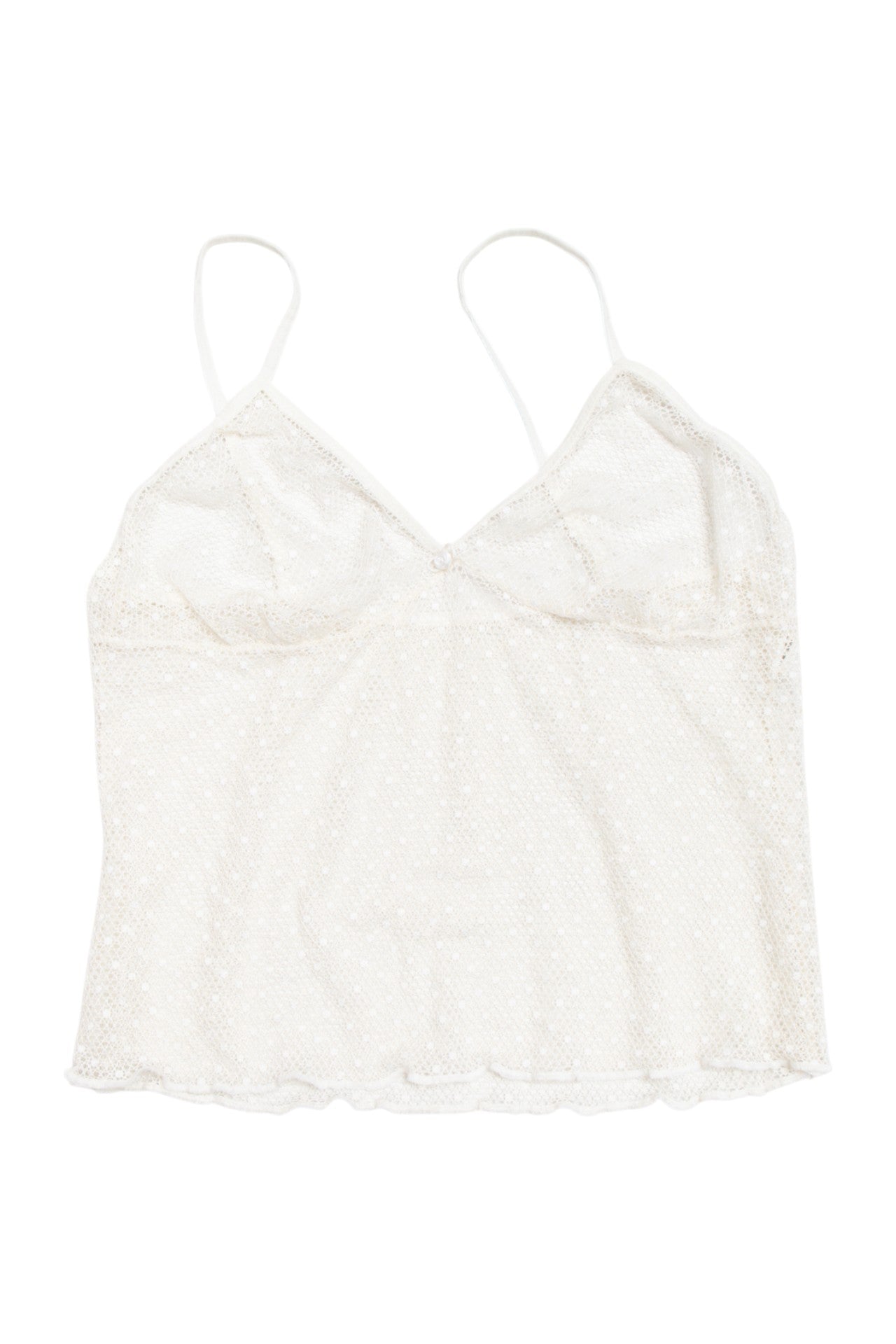 #17 rosette white mesh cami | c. 162 | size 8