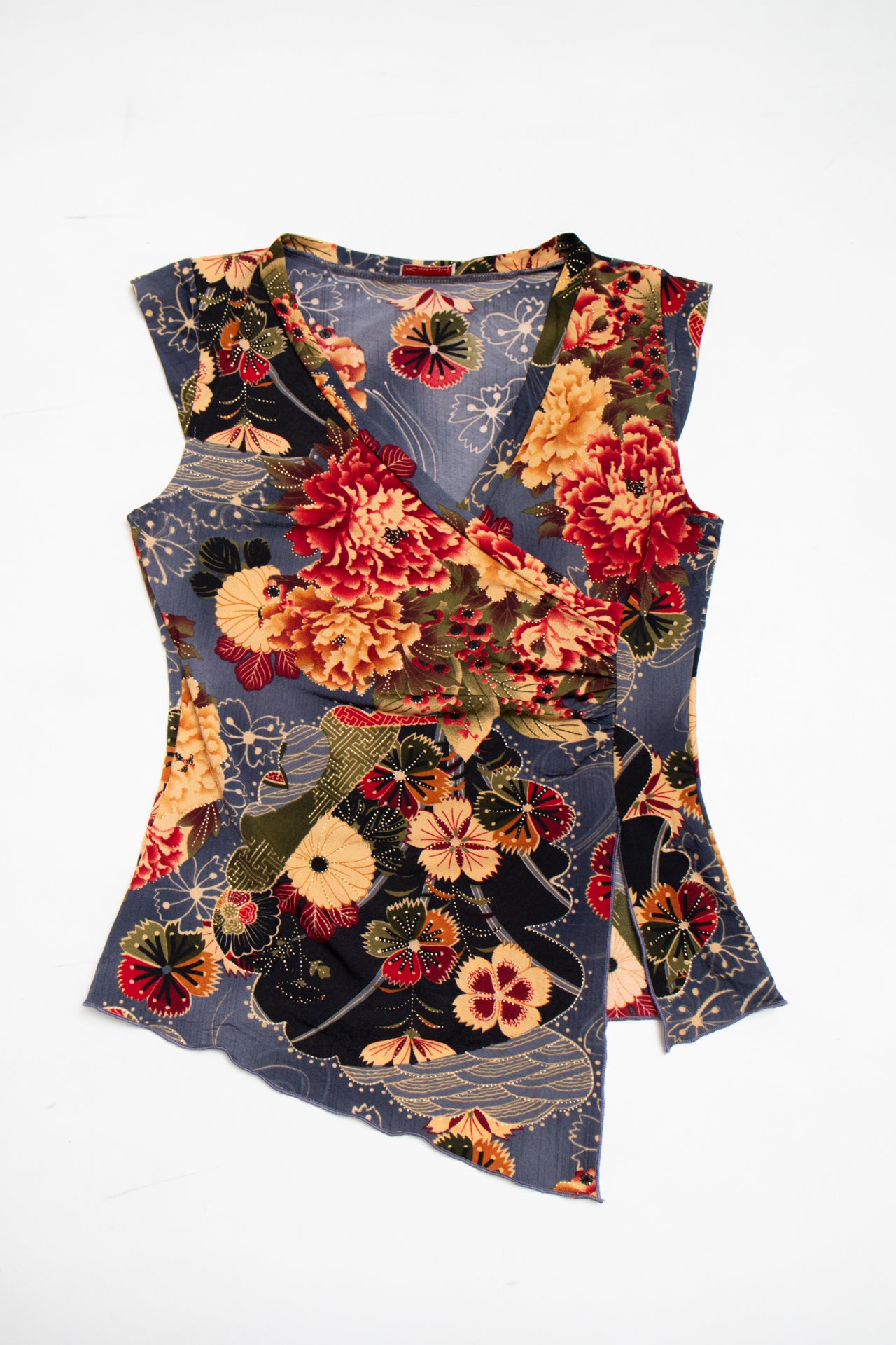 #28 Knitenjin floral gold dotted tank | c. 162 | size 8