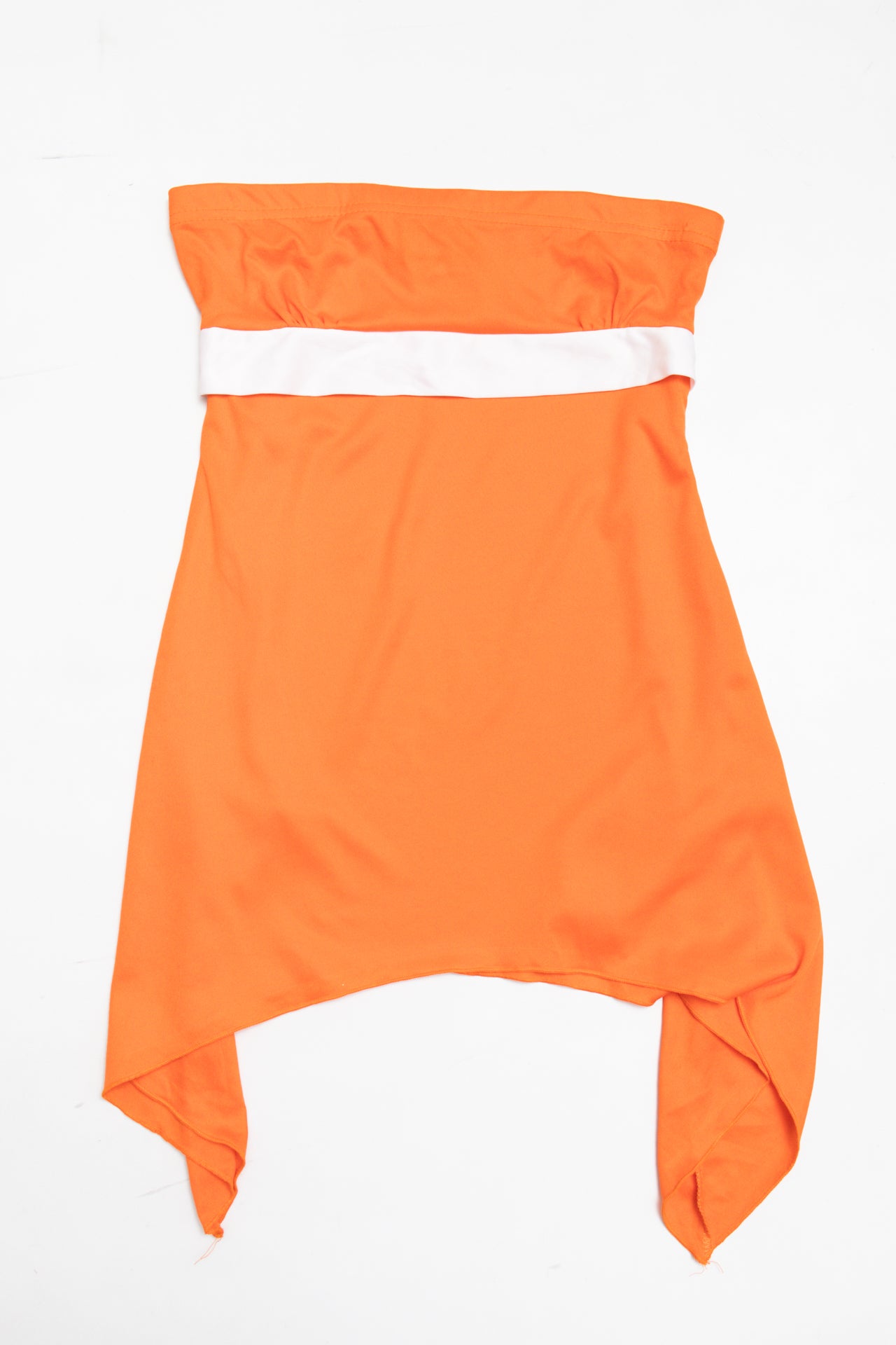 #46 Made in USA orange strapless top | c. 162 | size 8