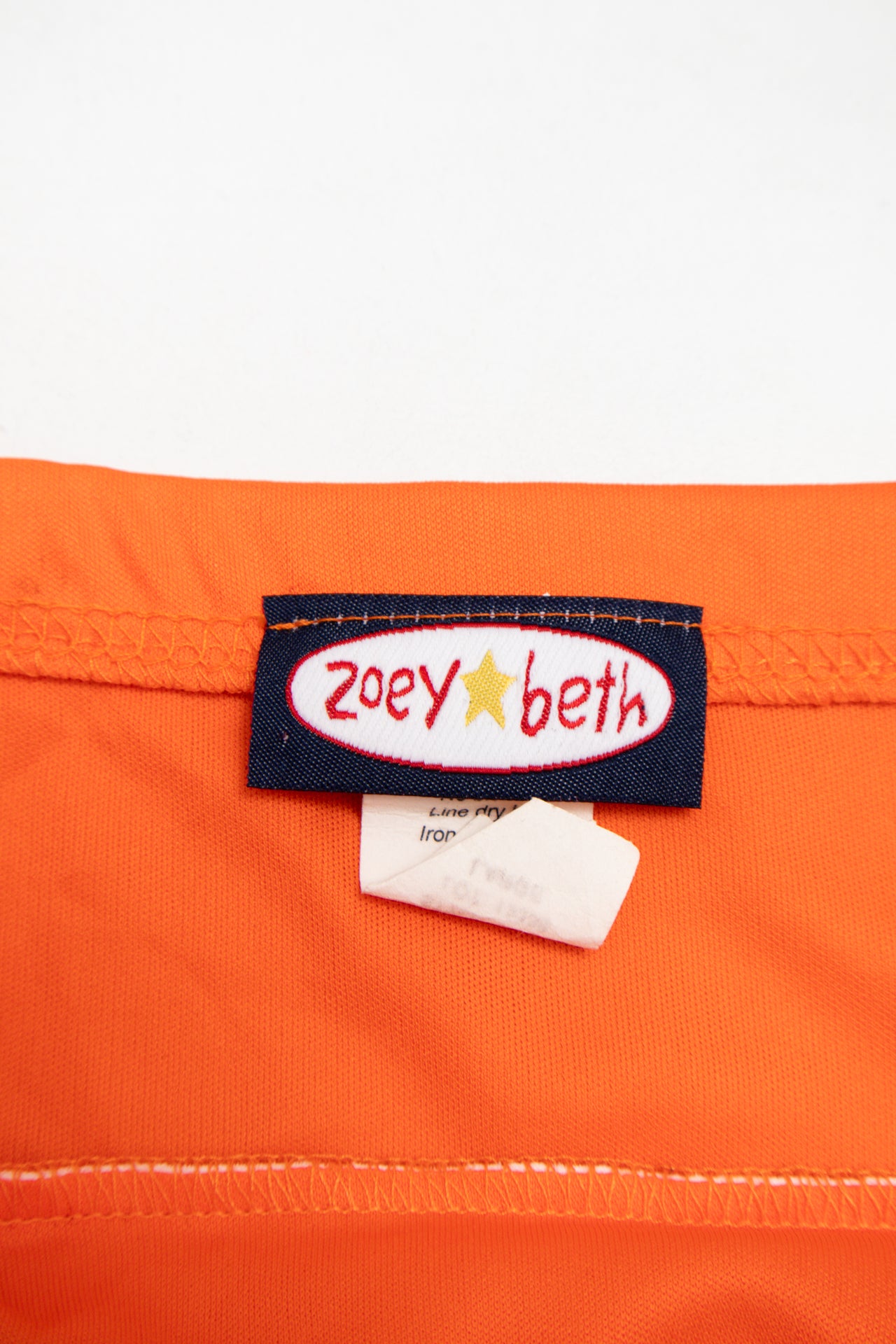 #46 Made in USA orange strapless top | c. 162 | size 8