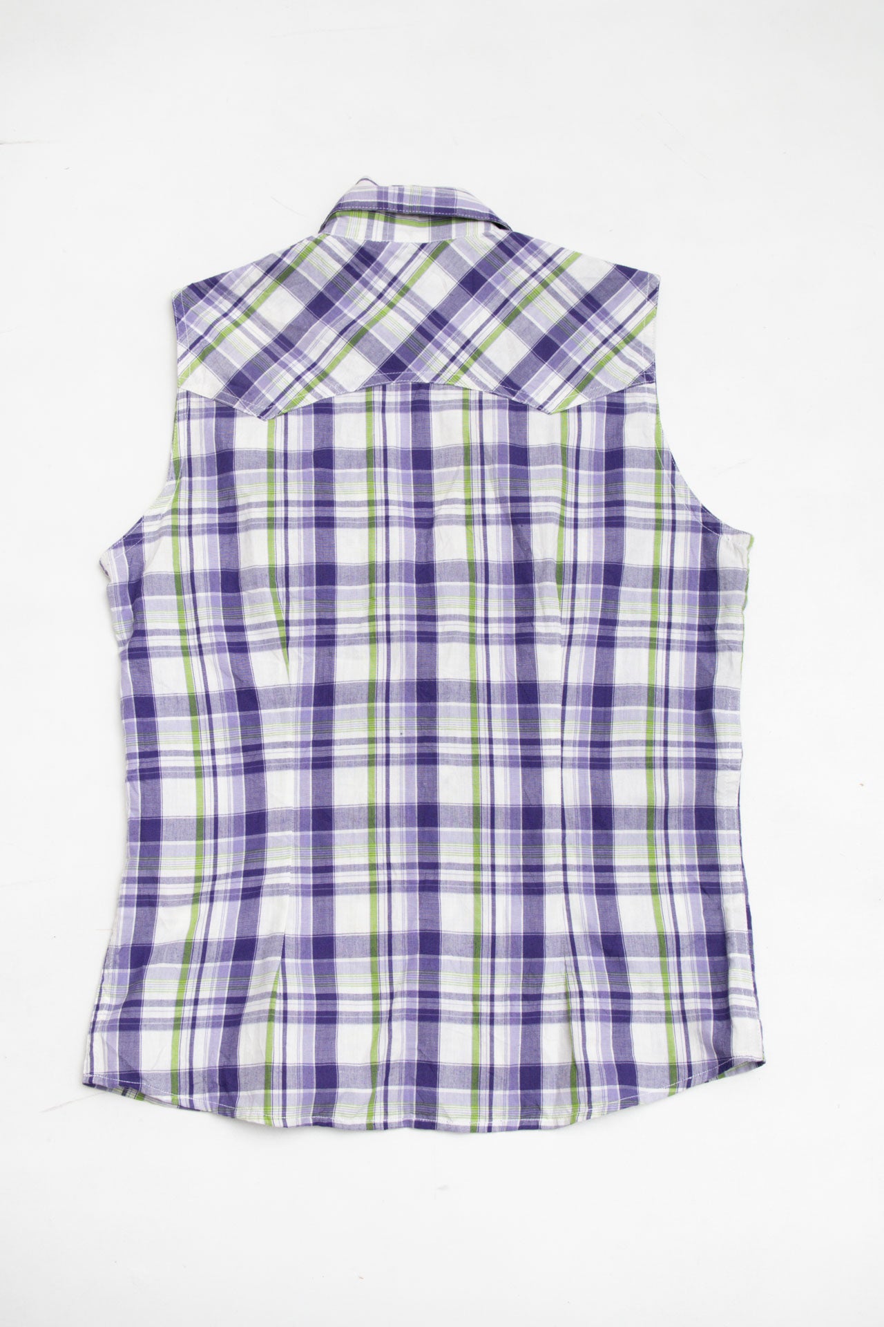 #55 Panhandle Slim plaid sleeveless blouse | c. 155 | size 8