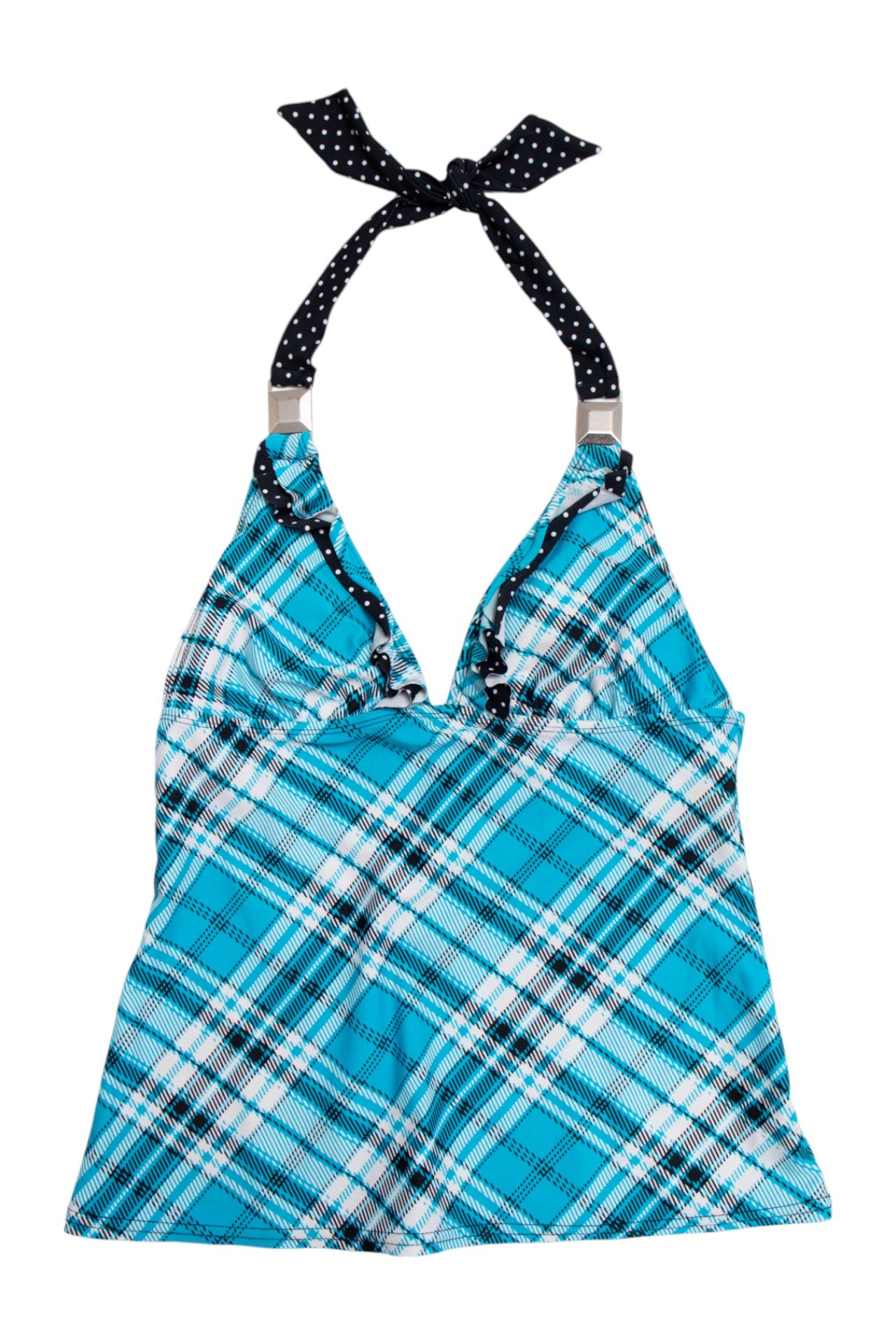 #73 Candie's Swim plaid halter tankini | c. 162 | size 6
