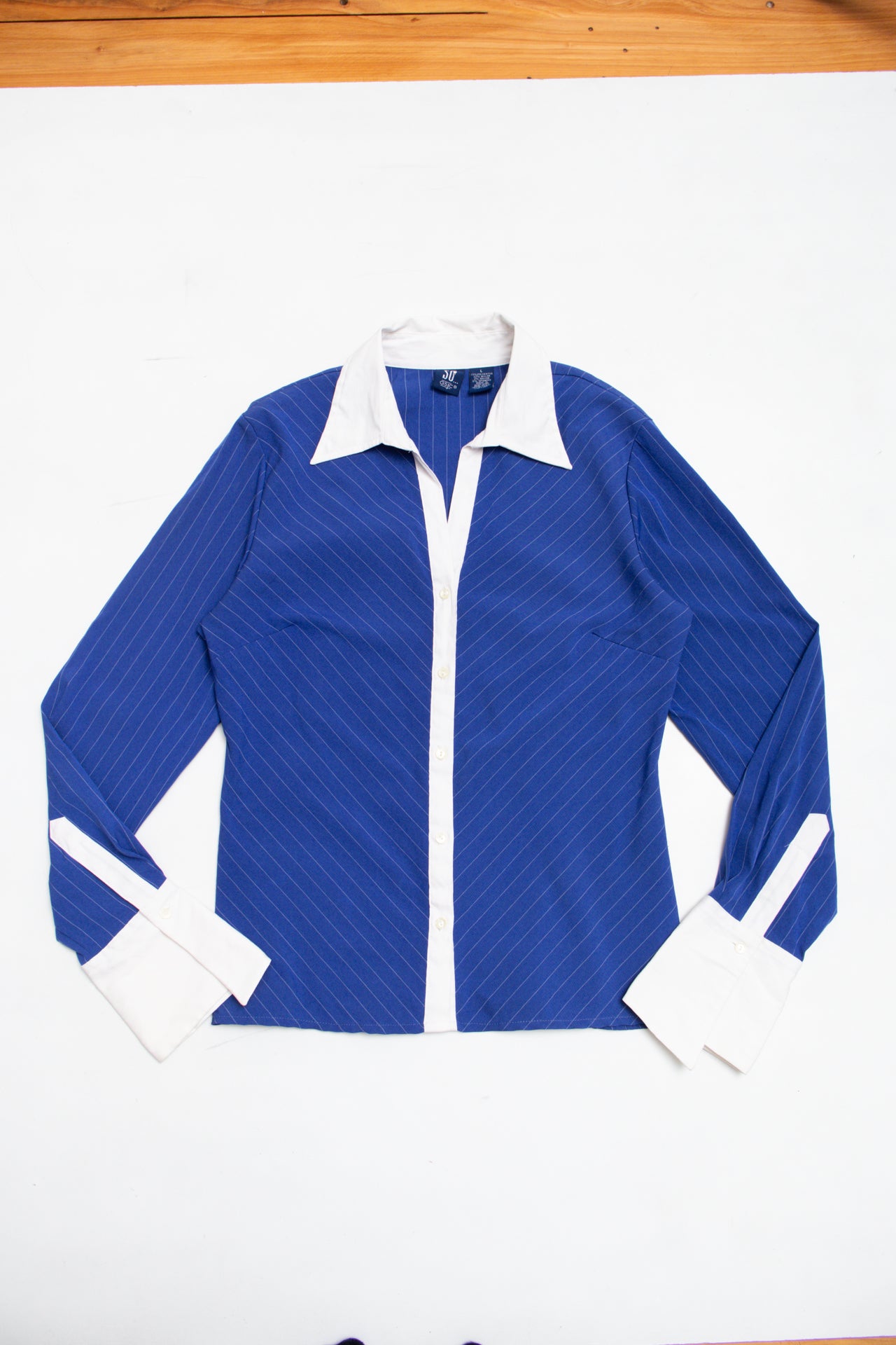 #102 So... GSJC pinstripe button up | c. 162 | size 12