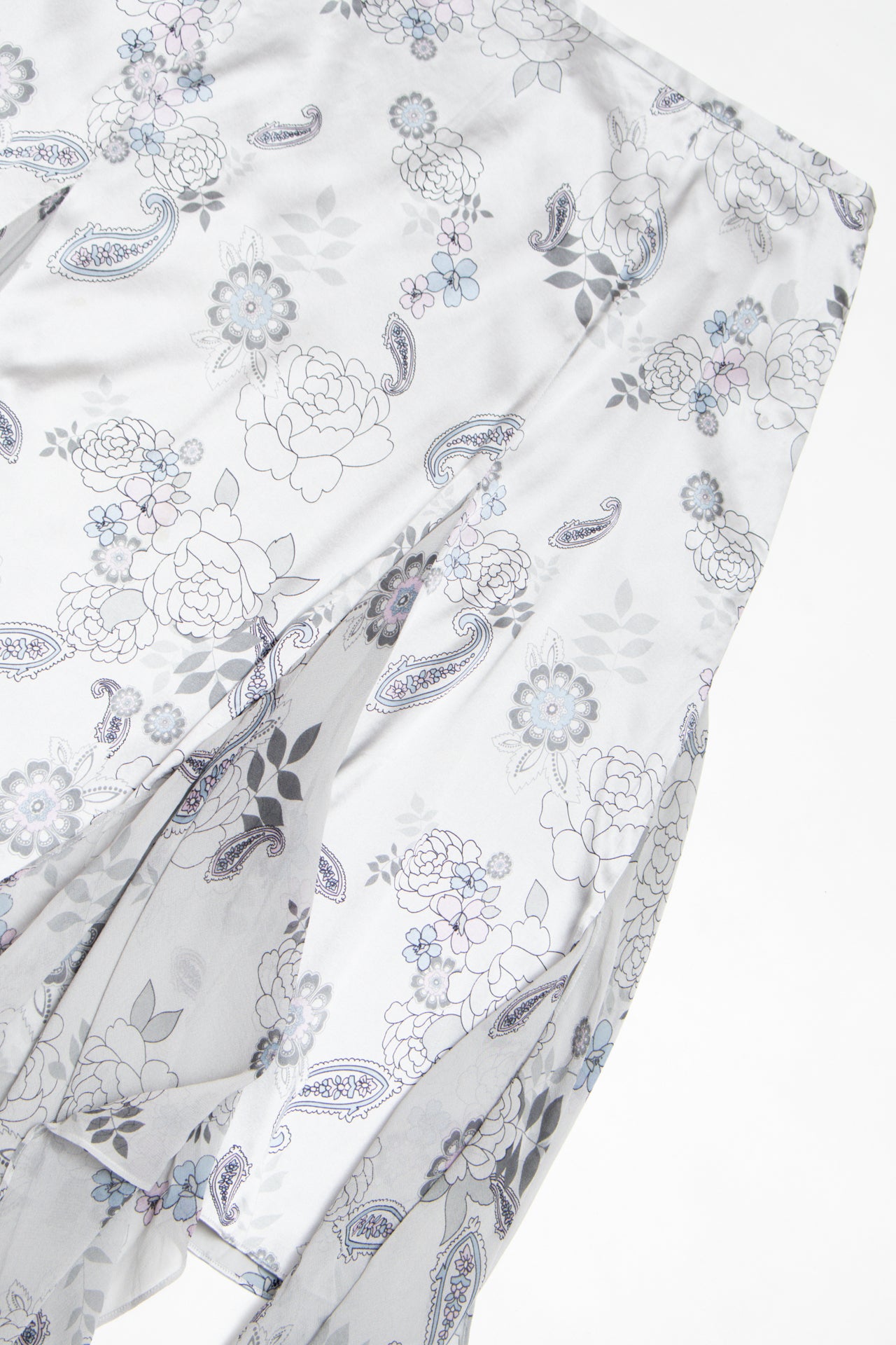 #106 paisley silk blend silver skirt | c. 162 | size 12/14