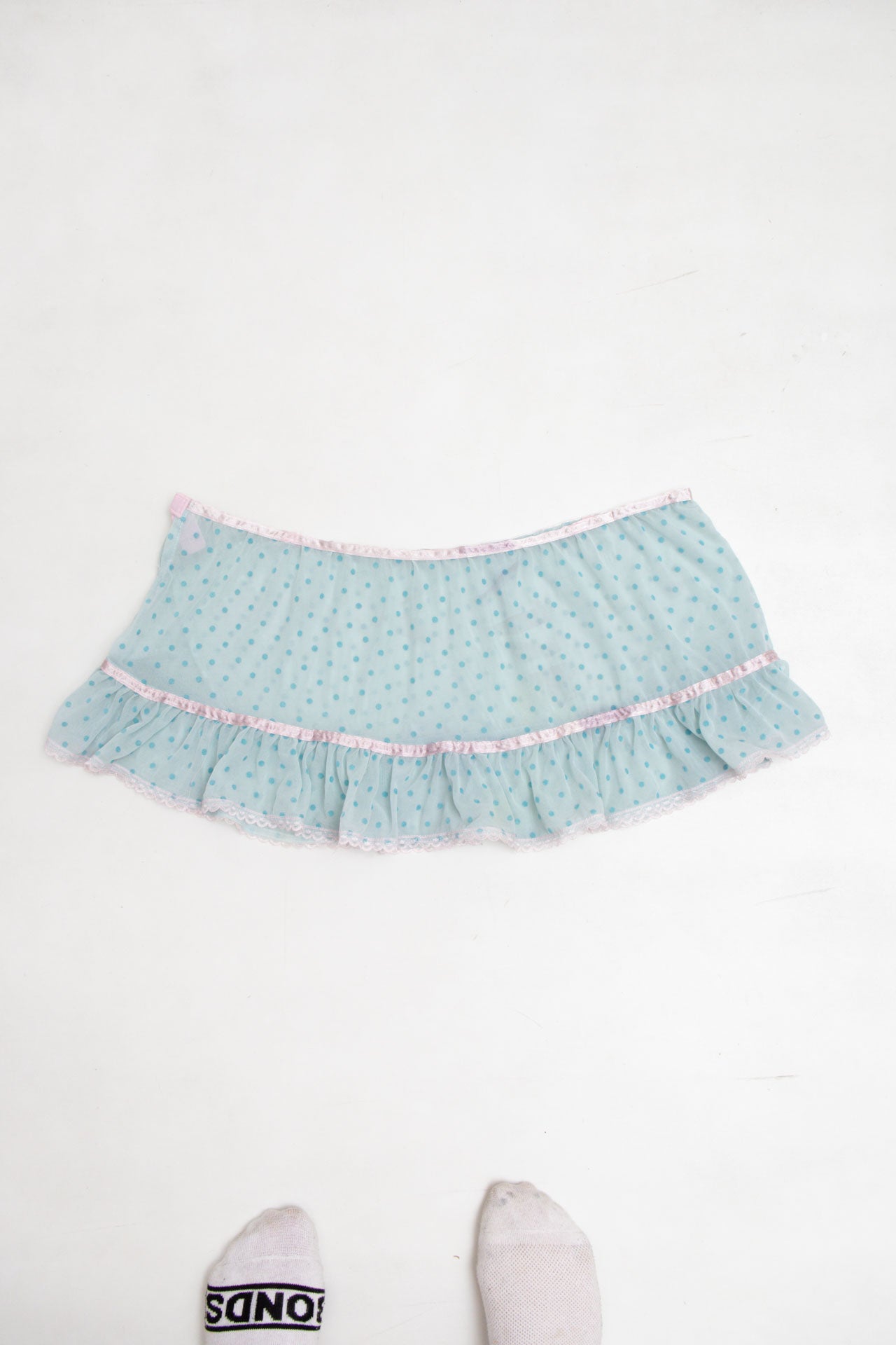 #60 Blue Spotted Mesh Skirt | Mermaid Festival | Size 12