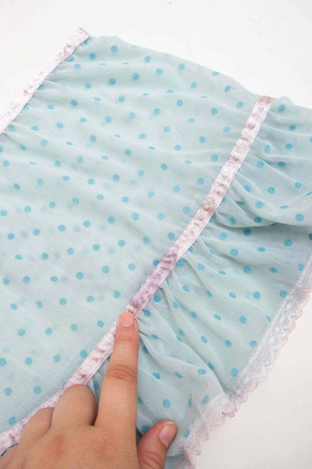 #60 Blue Spotted Mesh Skirt | Mermaid Festival | Size 12