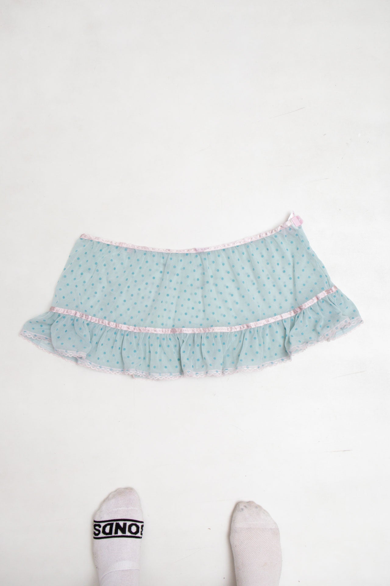 #60 Blue Spotted Mesh Skirt | Mermaid Festival | Size 12