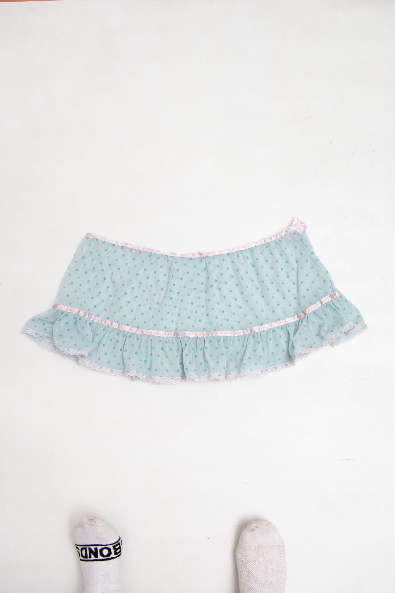 #60 Blue Spotted Mesh Skirt | Mermaid Festival | Size 12