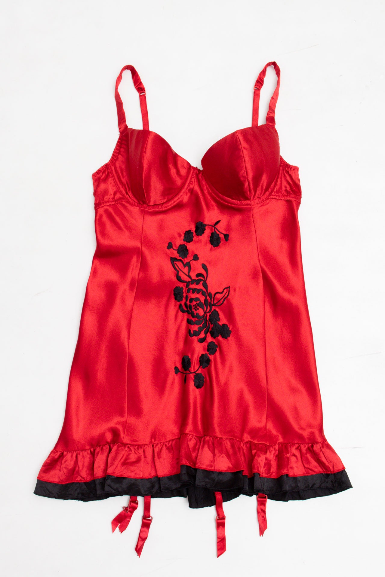 #64 Fredericks Red Silky Corset Slip | Mermaid Festival | Size 10