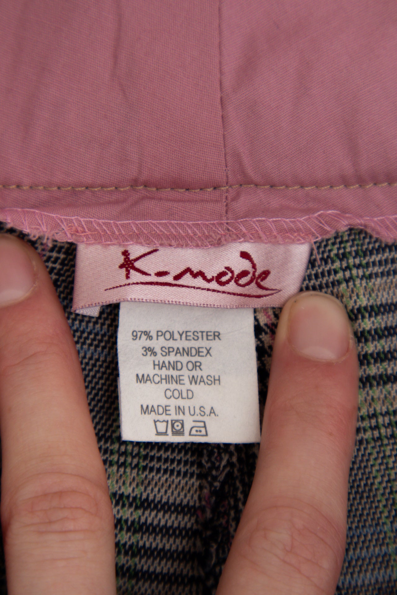 #144 made in USA multi coloured plaid pants | c. 162 | size 8