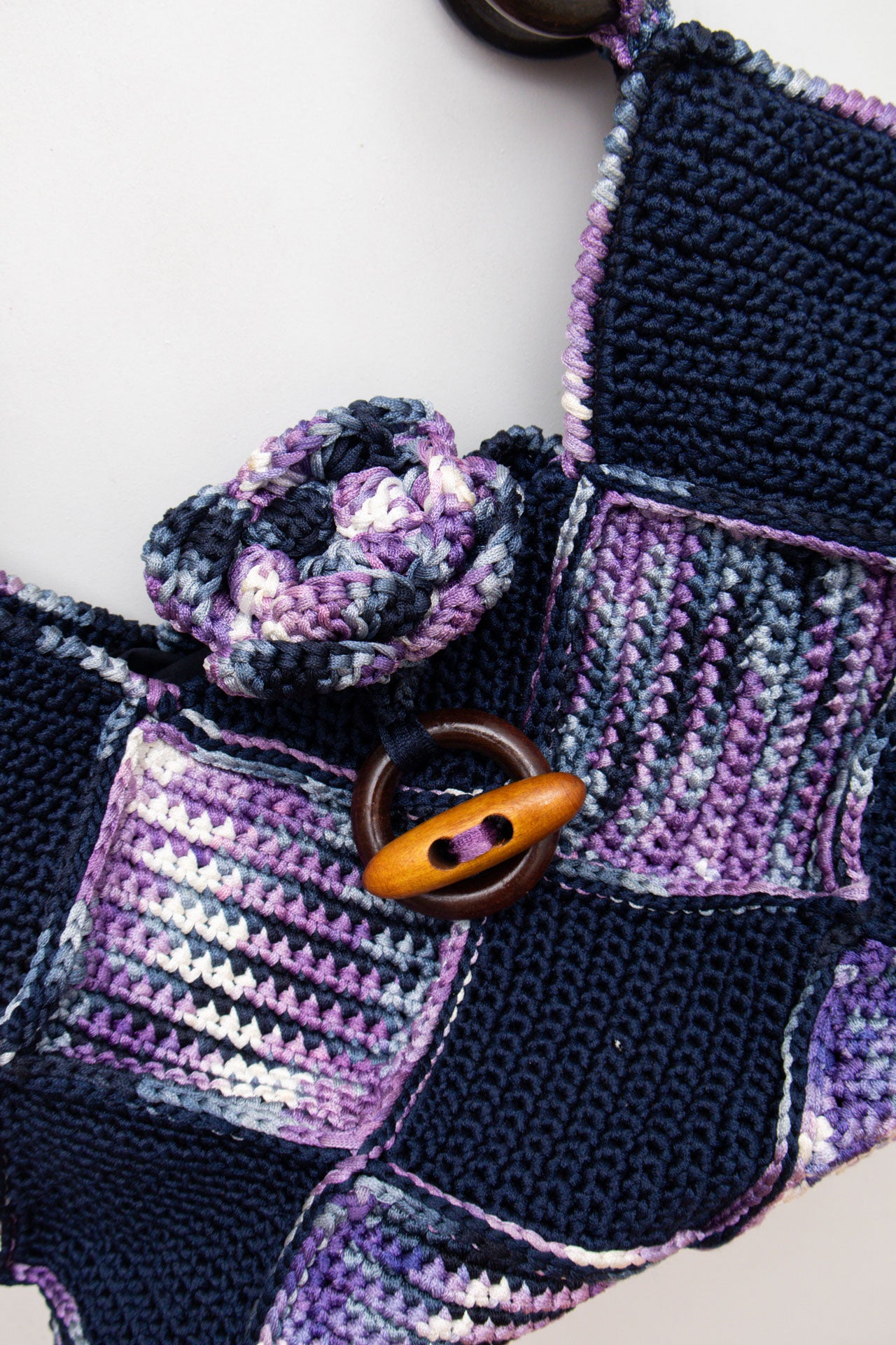 #87 Purple Knit Crochet Bag | Mermaid Festival