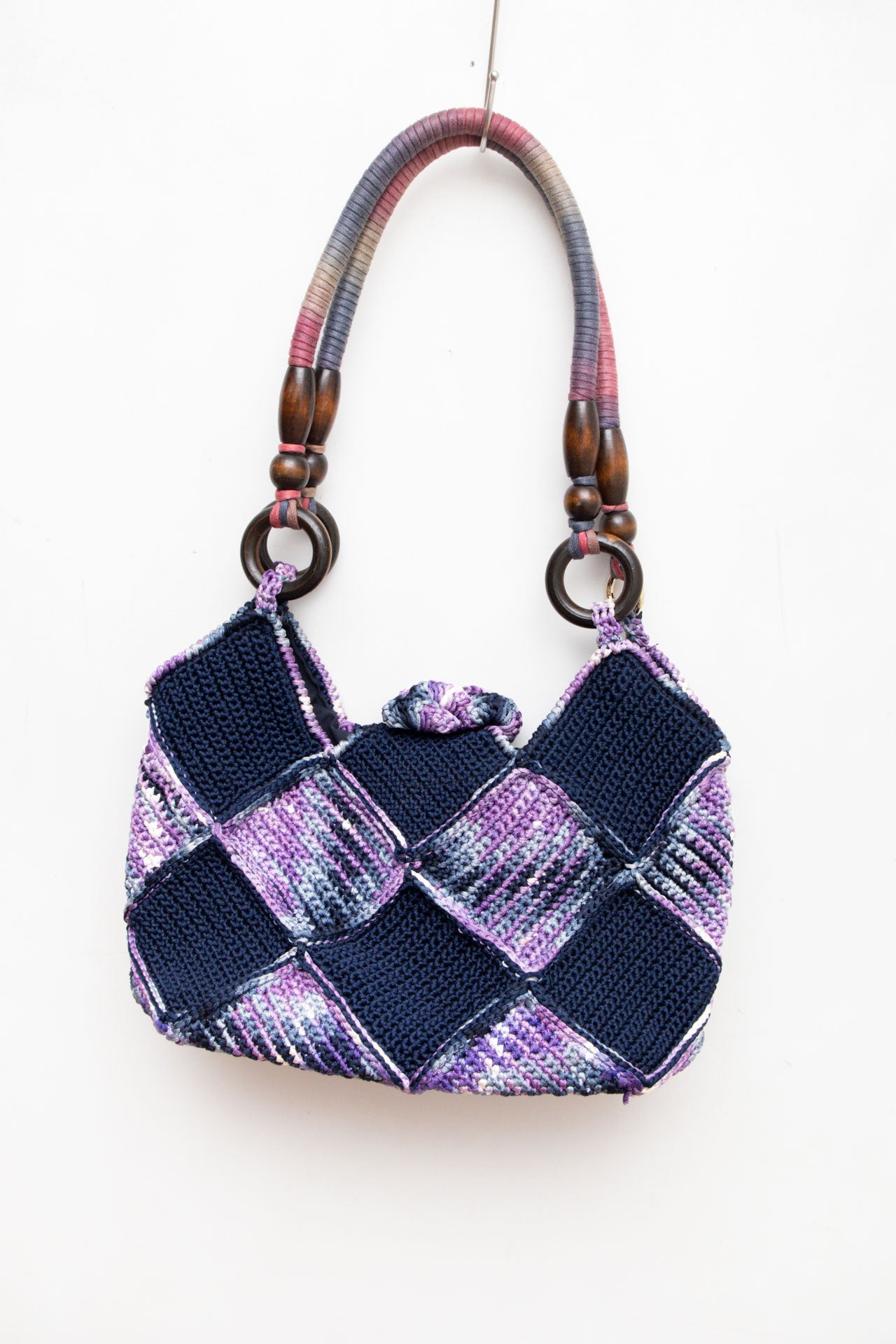 #87 Purple Knit Crochet Bag | Mermaid Festival