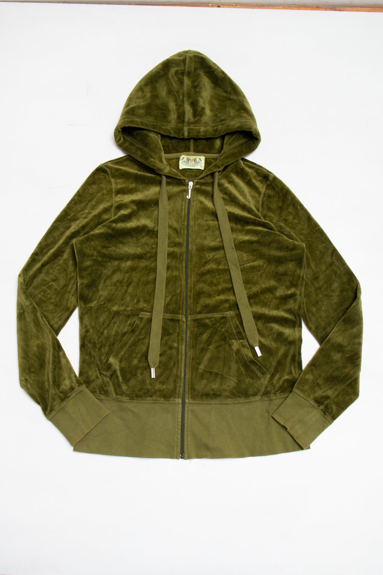 #165 USA made Juicy Couture green zip up hoodie | c. 162 | size 12
