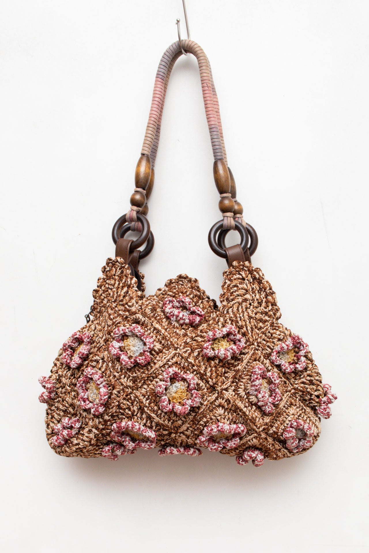 #86 Brown Crochet Floral Bag | Mermaid Festival