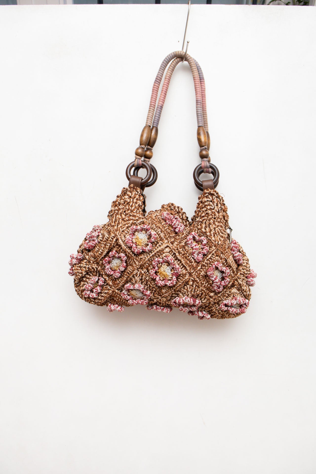 #86 Brown Crochet Floral Bag | Mermaid Festival