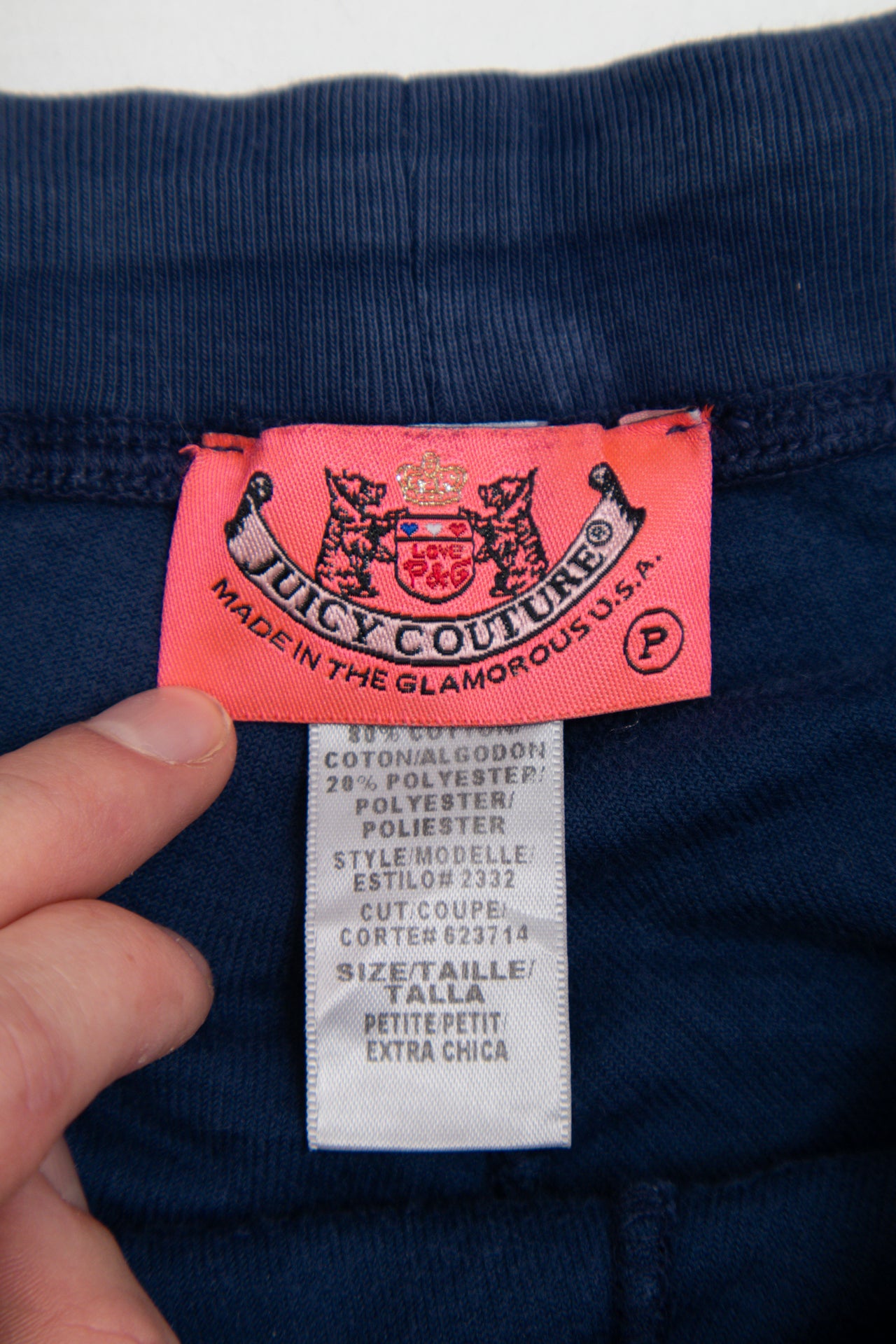 #175 USA made Juicy Couture navy low rise pants | c. 162 | size 8