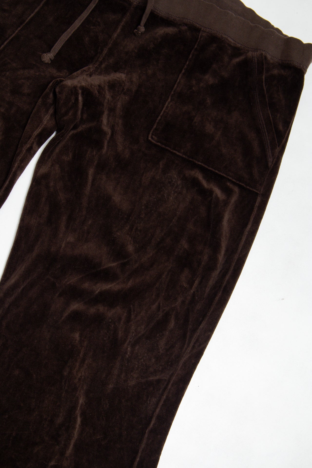 #180 USA made brown velour low rise pants | c. 162 | size 14