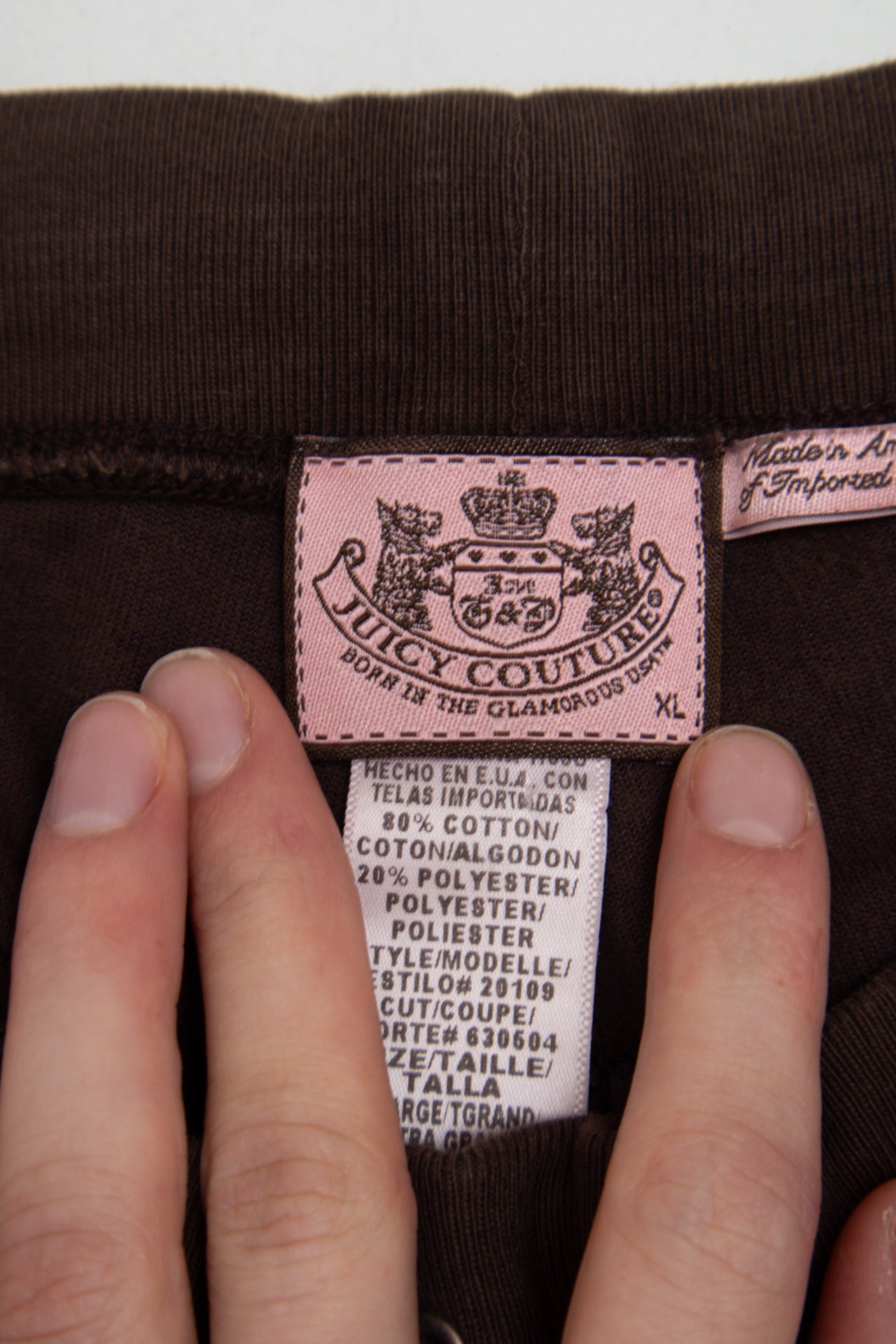 #180 USA made brown velour low rise pants | c. 162 | size 14